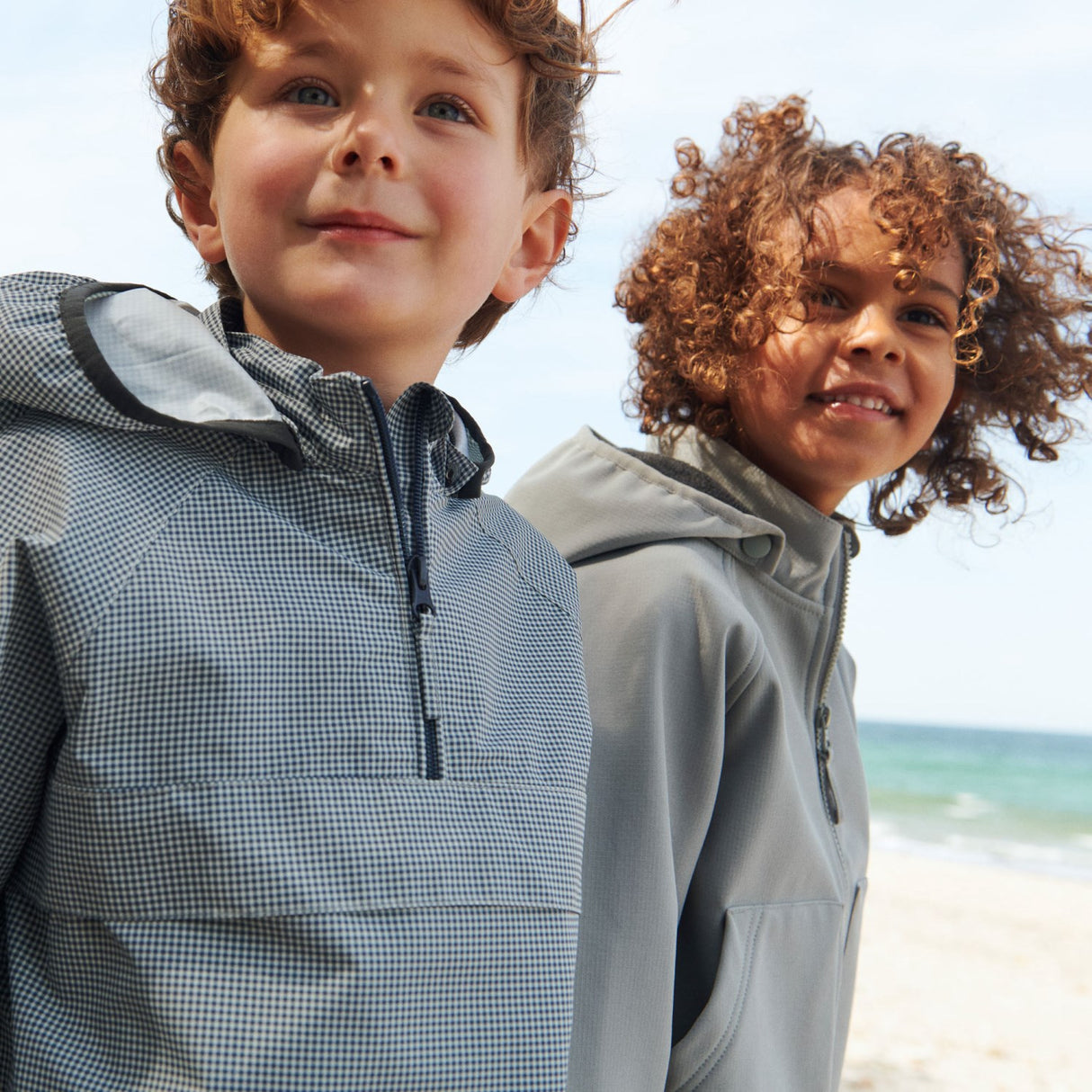 Wheat Blue Check Lightweight Shell Jacket Skyen