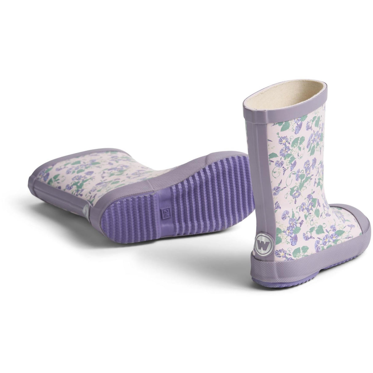 Wheat Lilac Petunias Rubber Boot Muddy