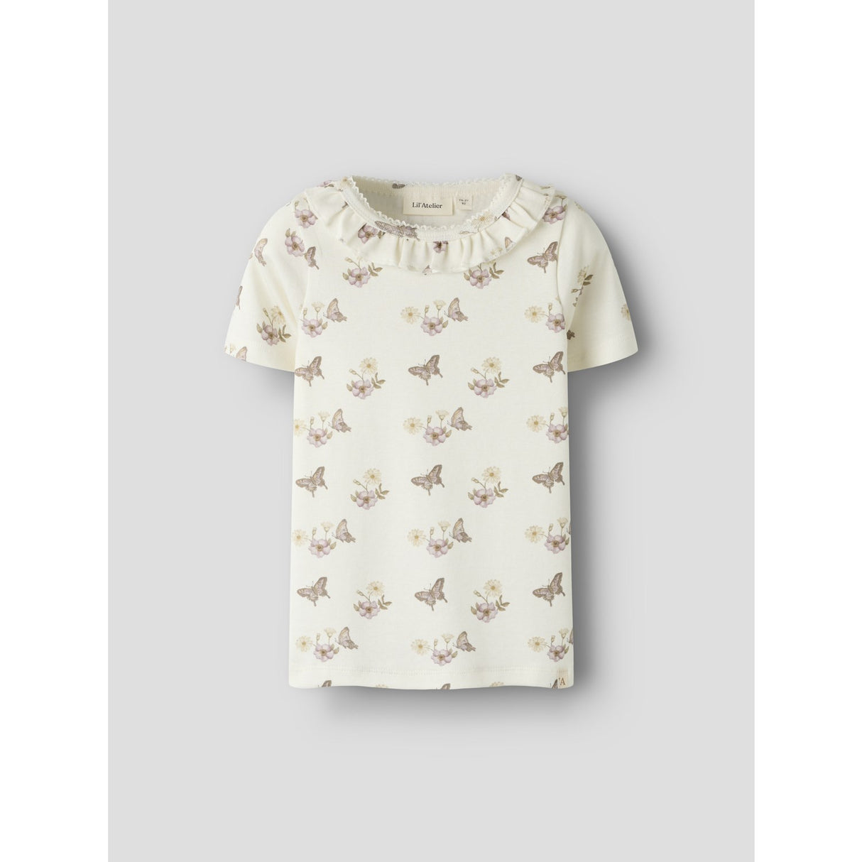 Lil'Atelier Coconut Milk Flower Nmflayo Sia Ss Slim Top Lil