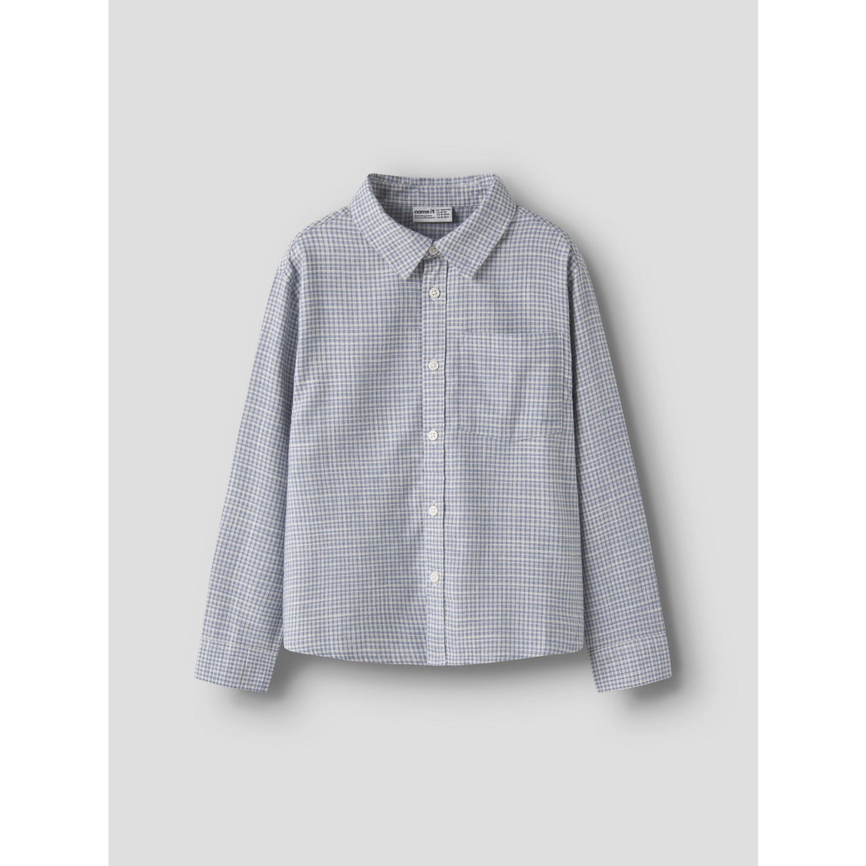 Name It Ashley Blue Small Check Nkmkristian Ls Overshirt Box