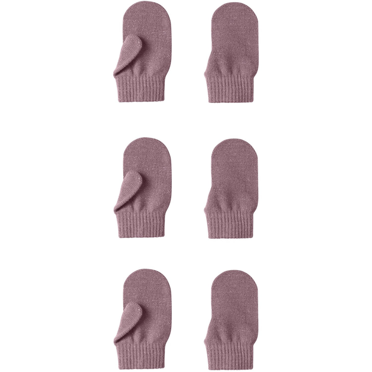 Name It Wistful Mauve Nmfmagic Knit Glitter Mittens 3P