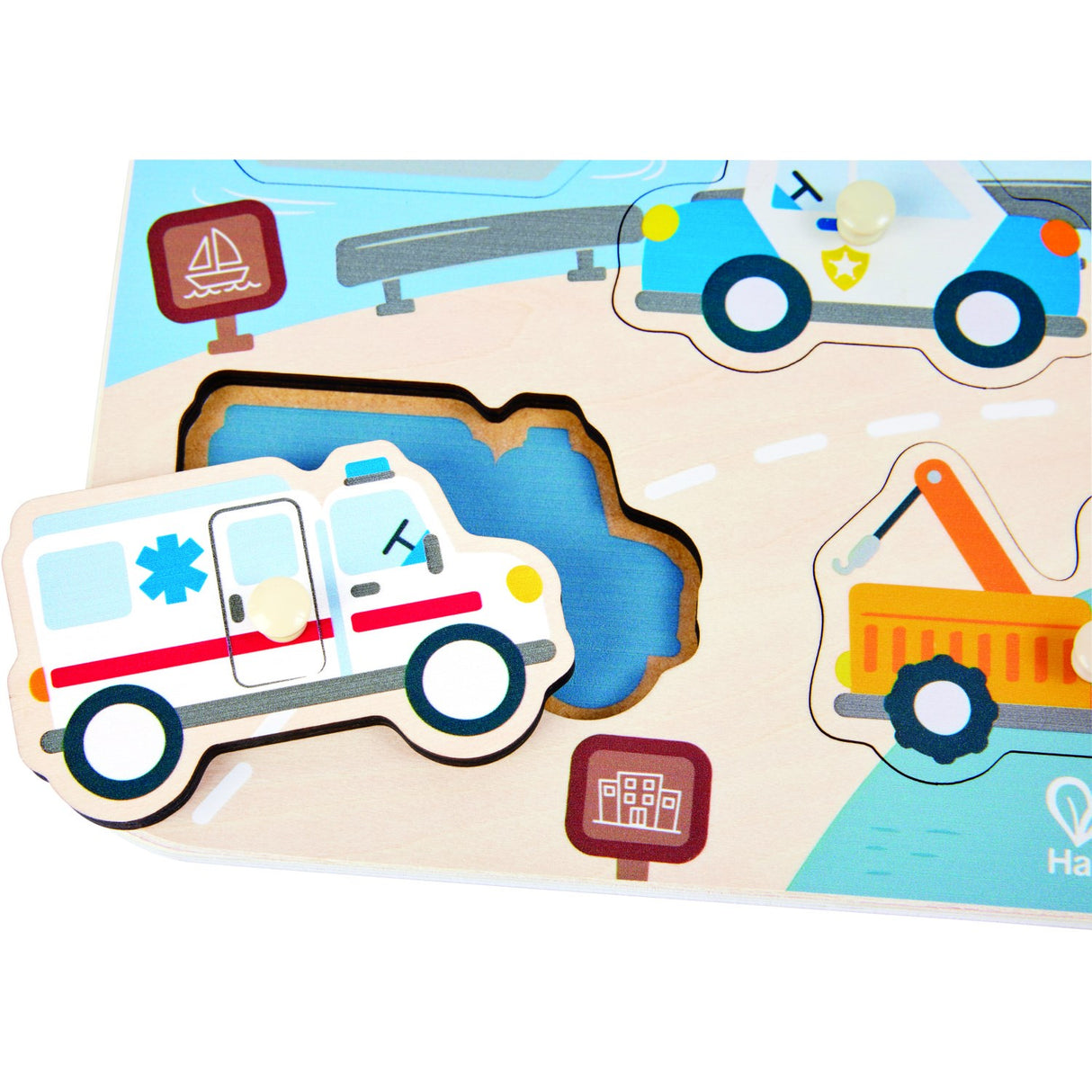 Hape Emergency Vehicles Peg Puzzle