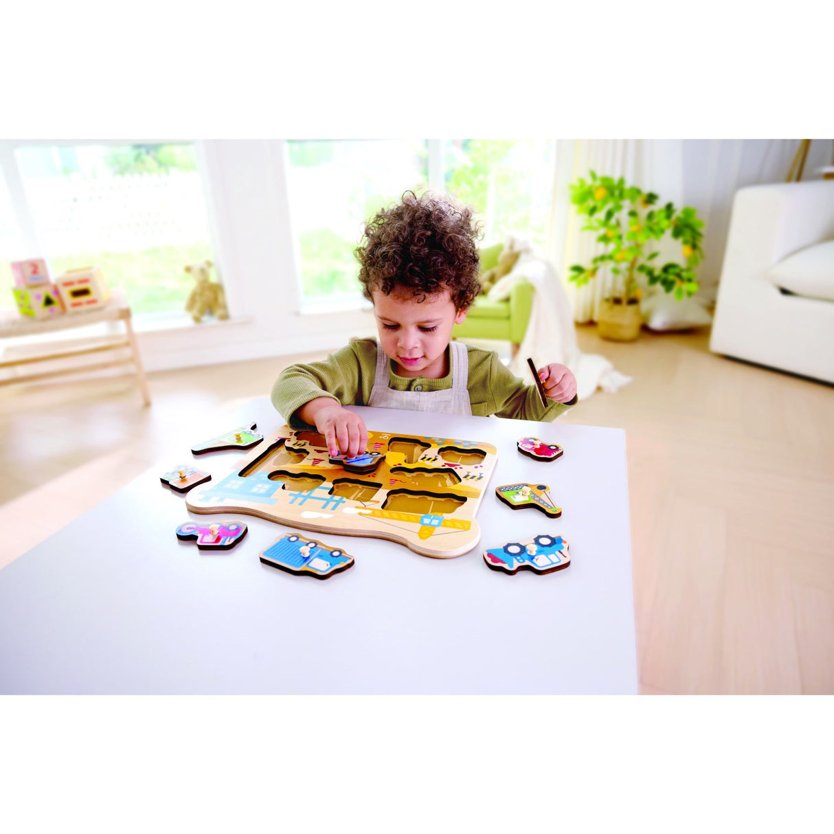 Hape Construction Vehicles Peg Puzzle
