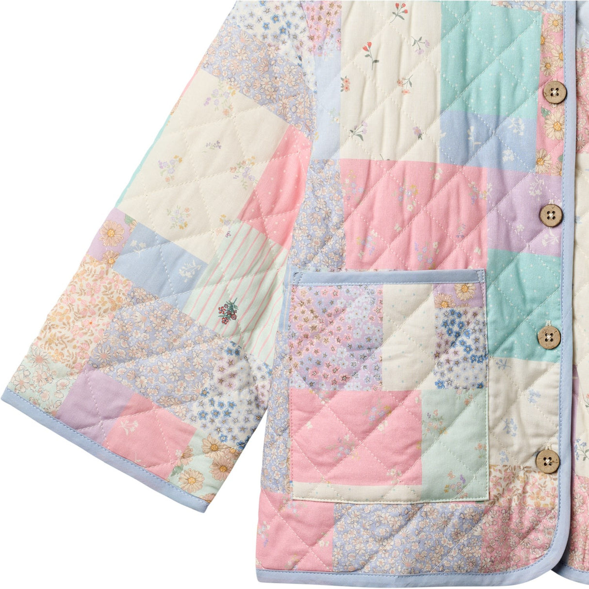 Wheat Patchwork Flowers Quilt Jacket Inaja