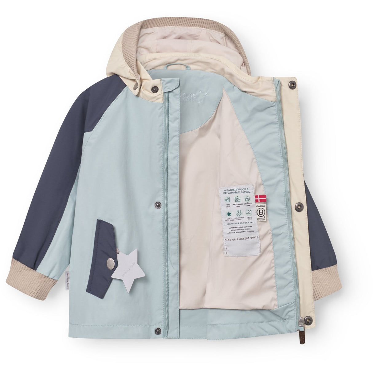 Mini A ture Cloud Blue Col. B. Matwally Jacket. Grs