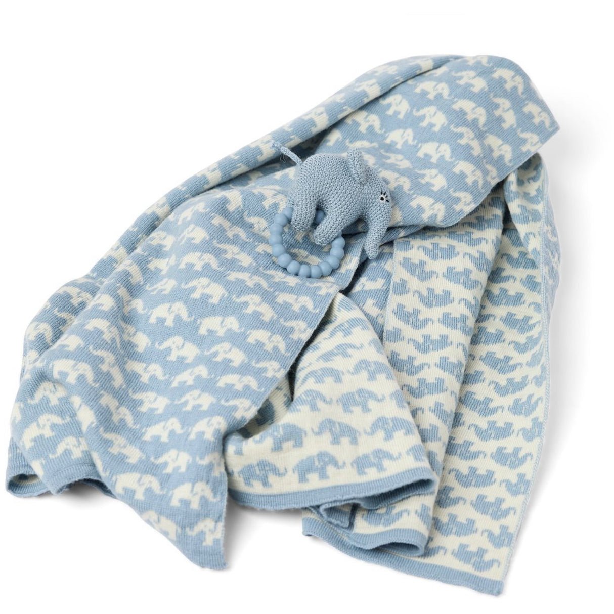 Smallstuff Light Blue Elephant Rattle