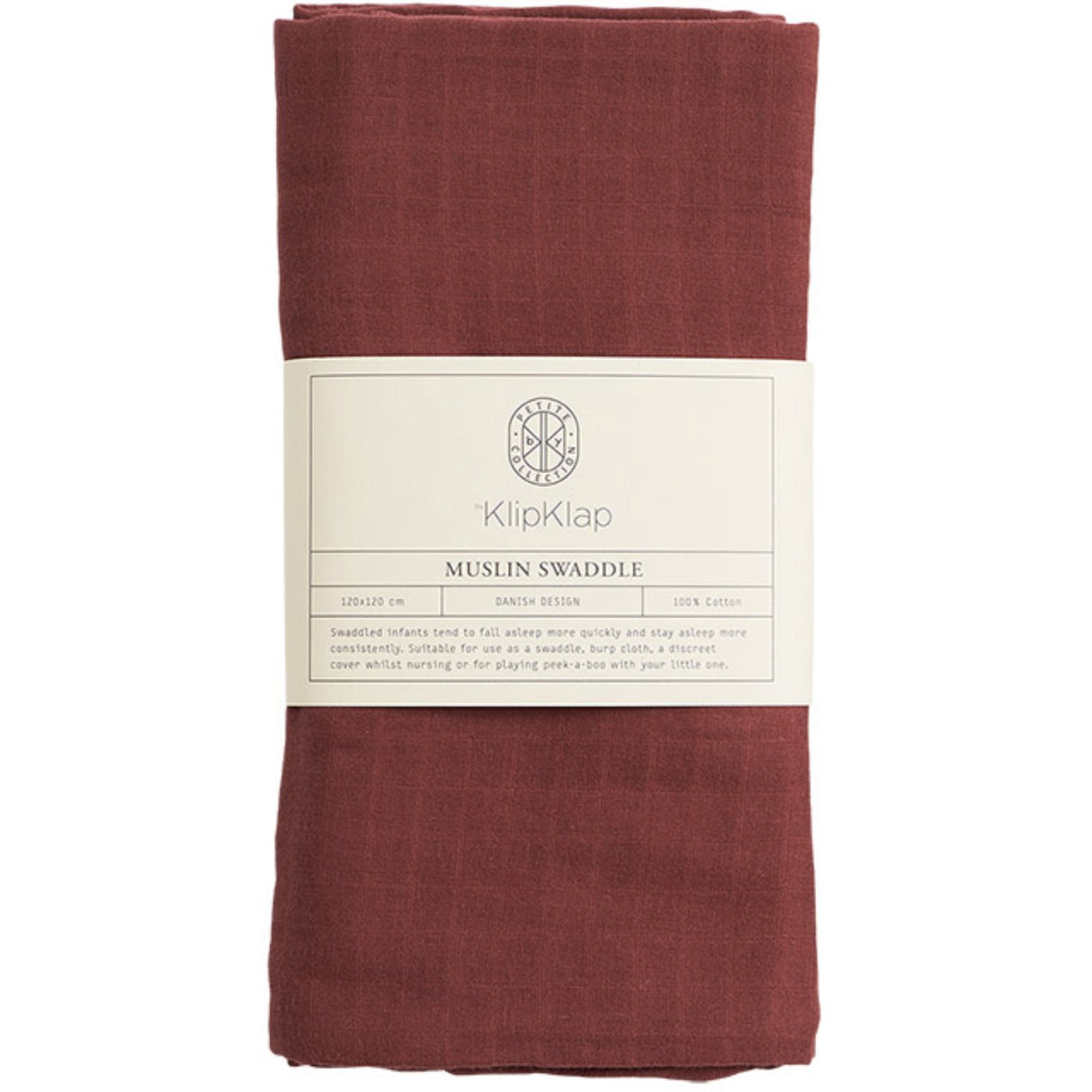 by KlipKlap Burgundy Swaddle