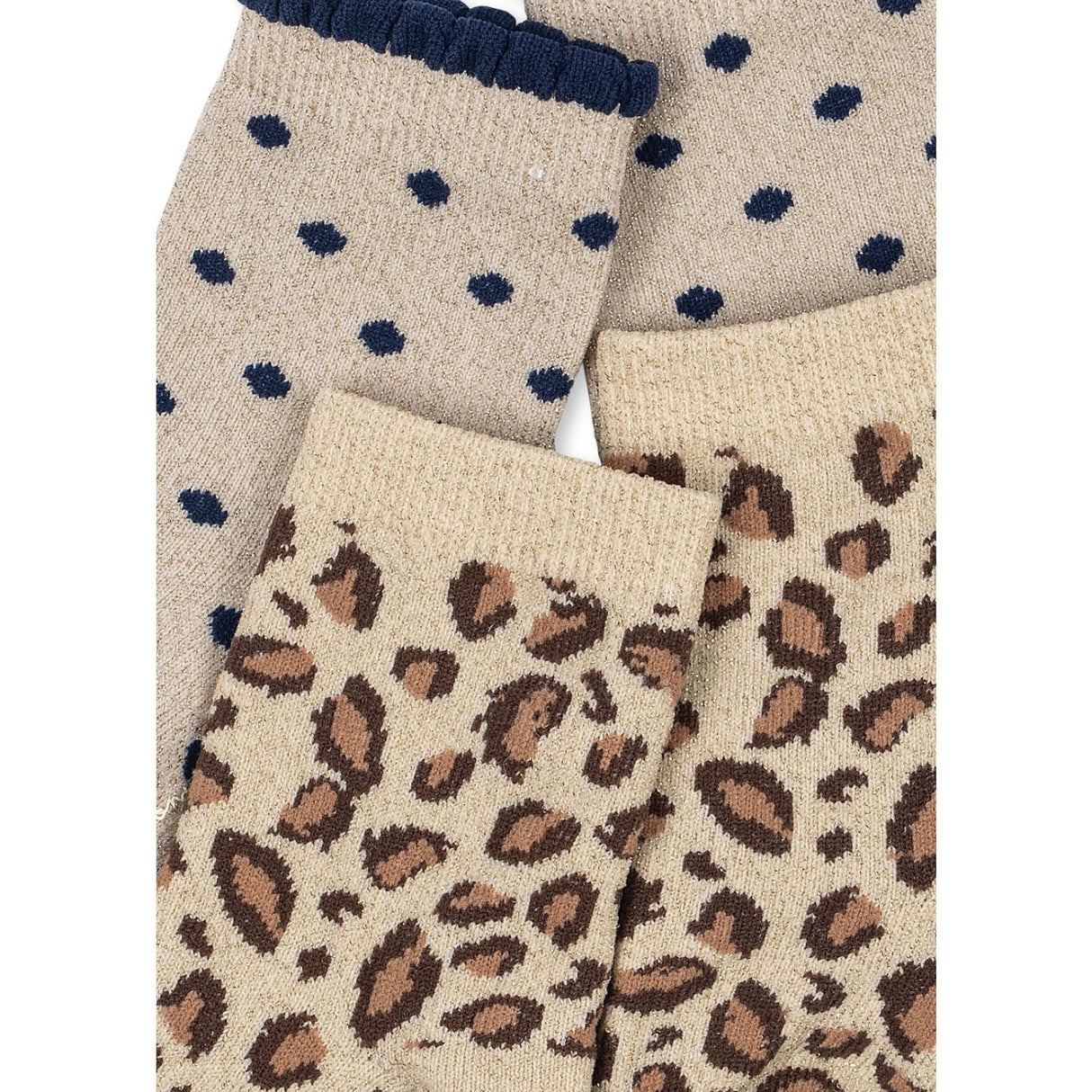 Konges Sløjd Leo/Dot 2 Pack Leo And Dot Glitter Jacquard Socks