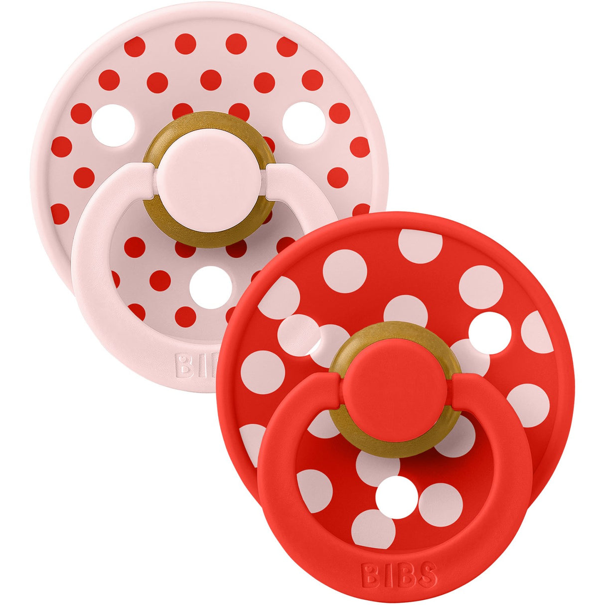 Bibs Blossom/Candy Apple Pacifier Studio Colour 2-Pack Polka Latex