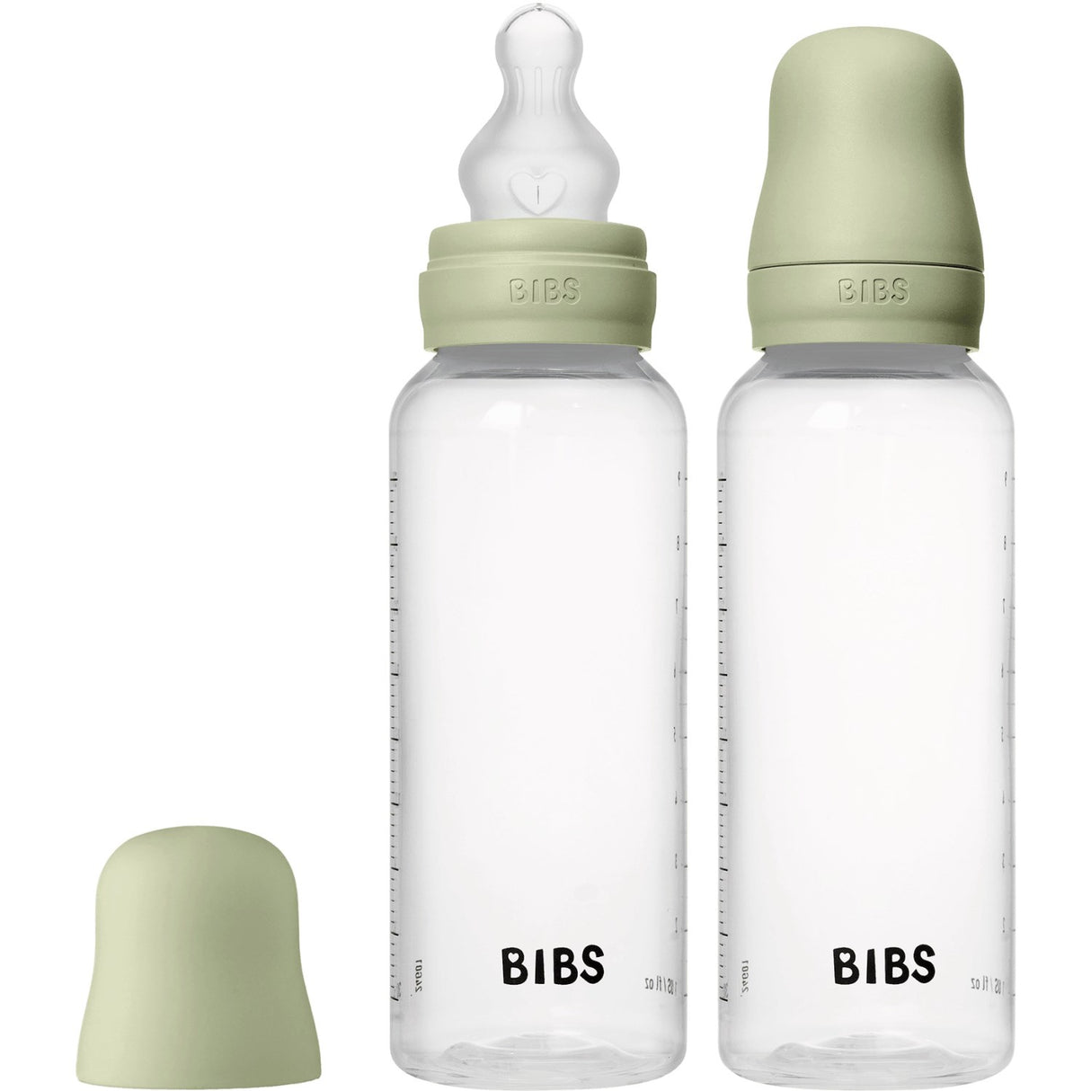 Bibs Sage Baby Bottle Round Silicone 2-Pack 270 Ml Medium Flow