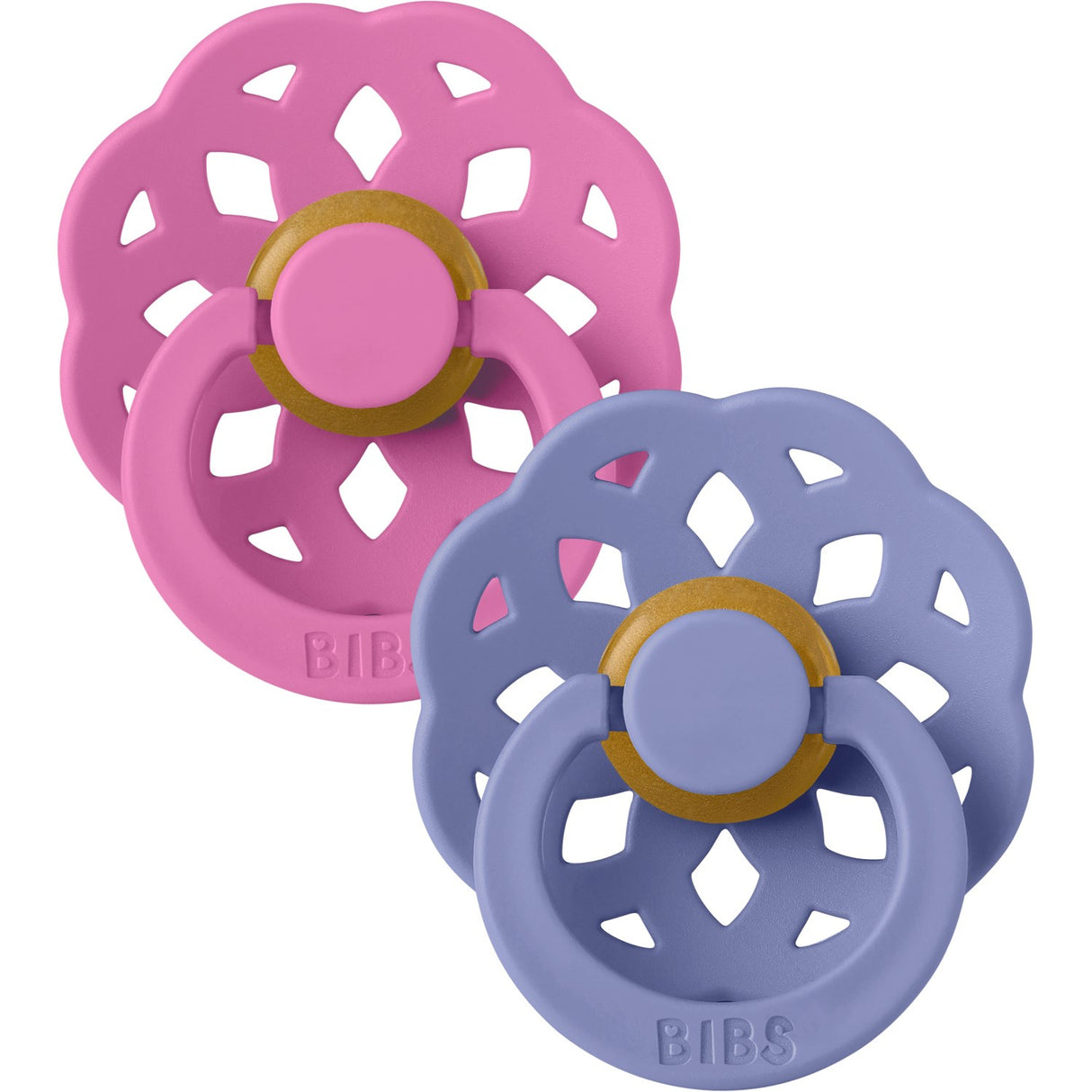 Bibs Bubblegum/Peri Pacifier Boheme 2-Pack Latex