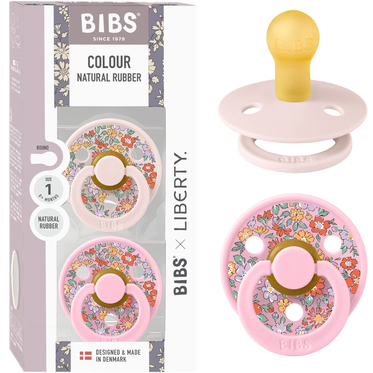 Bibs X Liberty Petal Mix Pacifier Colour 2-Pack Oscar Meadow Latex