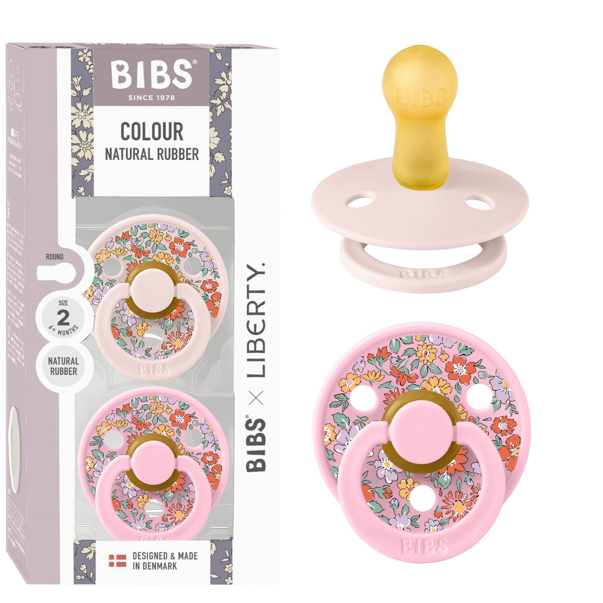 Bibs X Liberty Petal Mix Pacifier Colour 2-Pack Oscar Meadow Latex