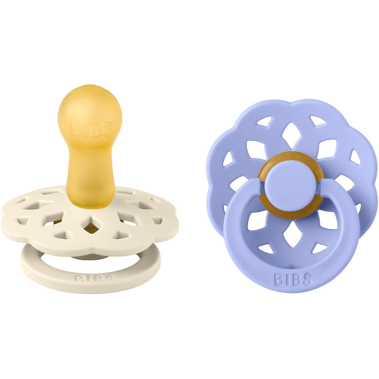 Bibs Ivory/Hush Pacifier Boheme 2-Pack Latex