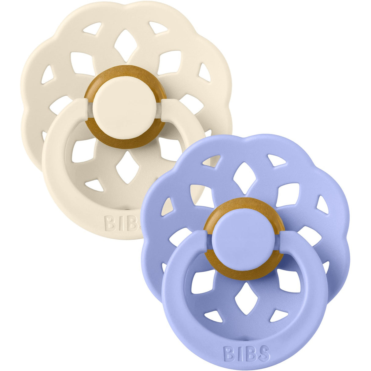 Bibs Ivory/Hush Pacifier Boheme 2-Pack Latex