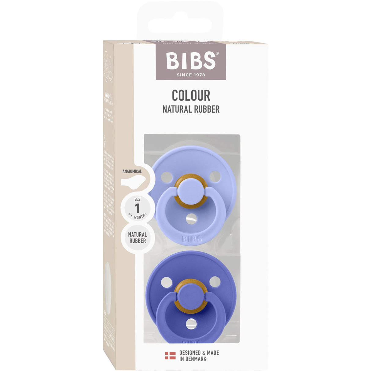 Bibs Hush/Grape Pacifier Colour 2-Pack Anatomical Latex