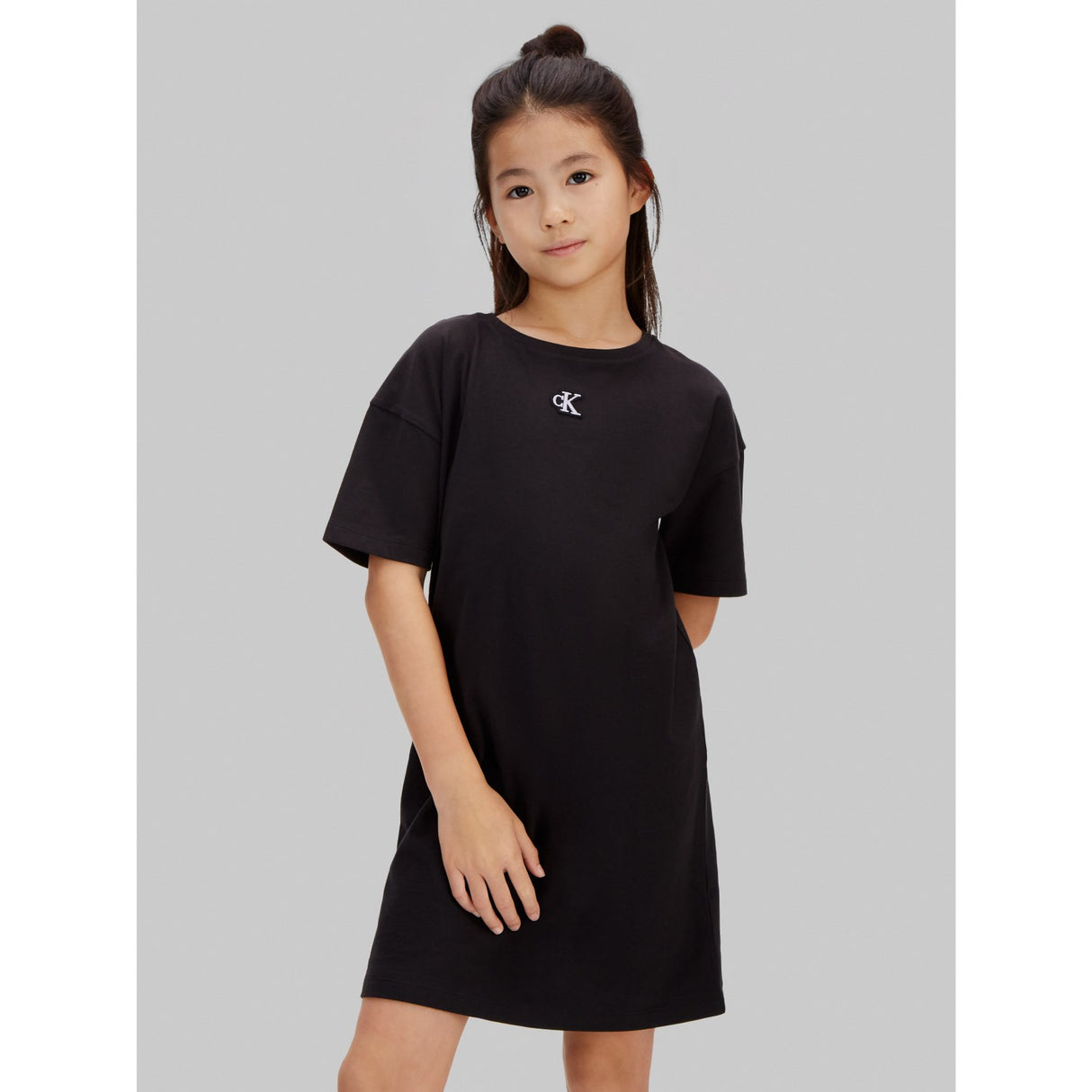 Calvin Klein 1716 Black Ck Monogram Tee Dress