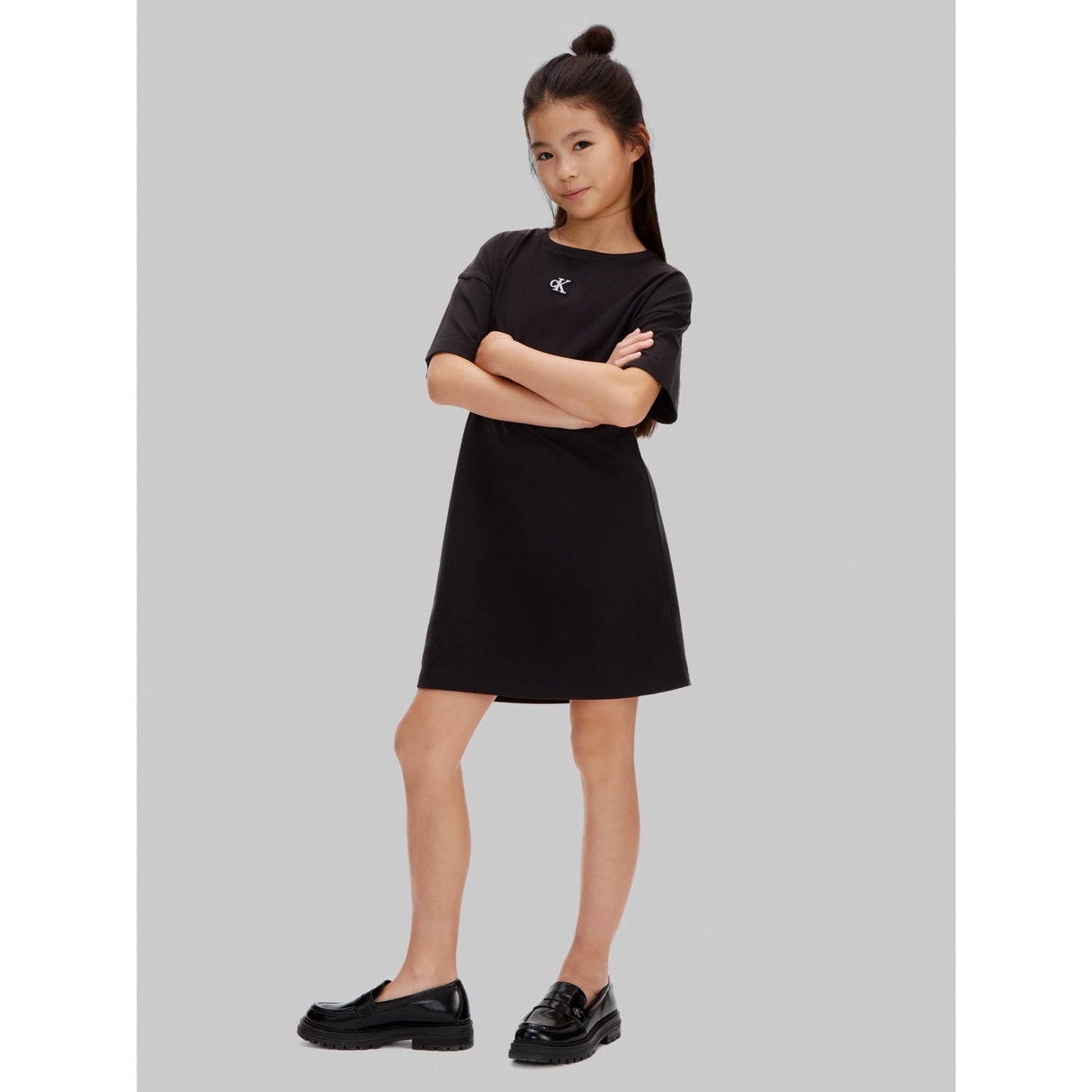 Calvin Klein 1716 Black Ck Monogram Tee Dress