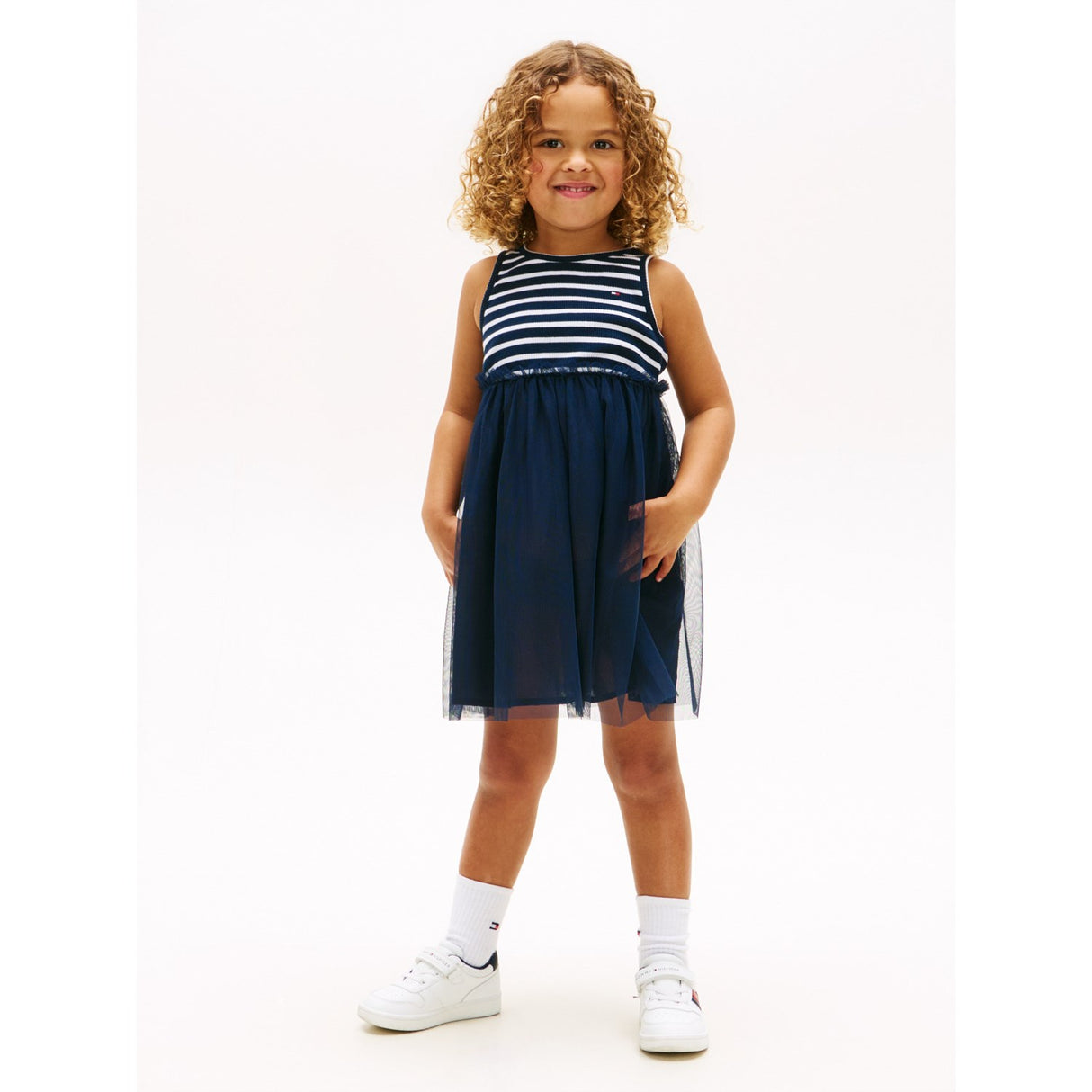 Tommy Hilfiger Dark Night Navy Lg Combi Tulle Dress
