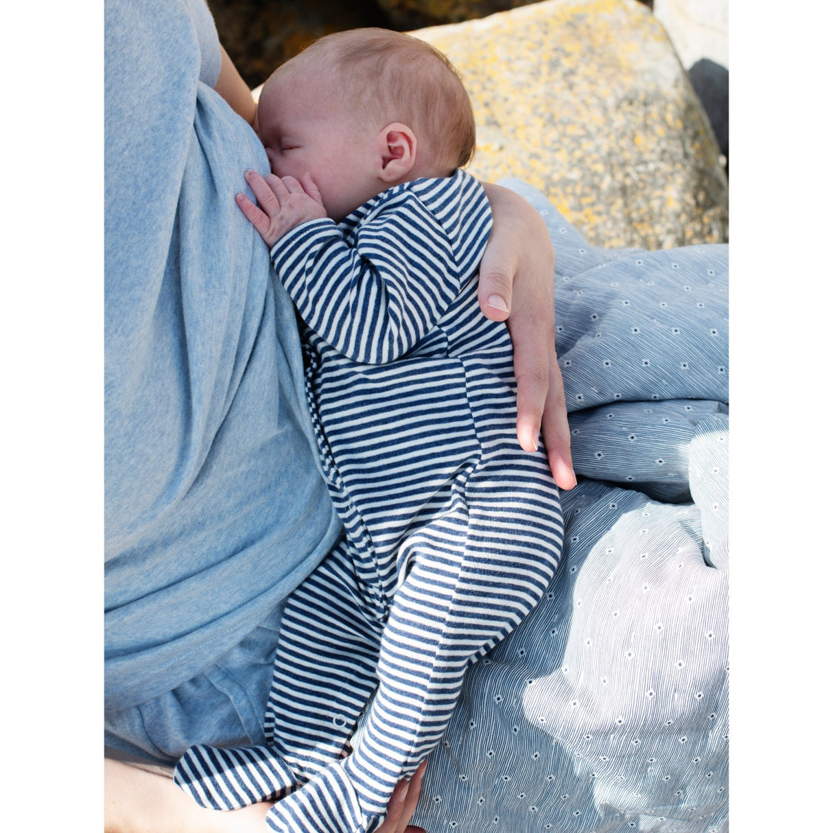 Serendipity Navy/Offwhite Newborn Stripe Suit