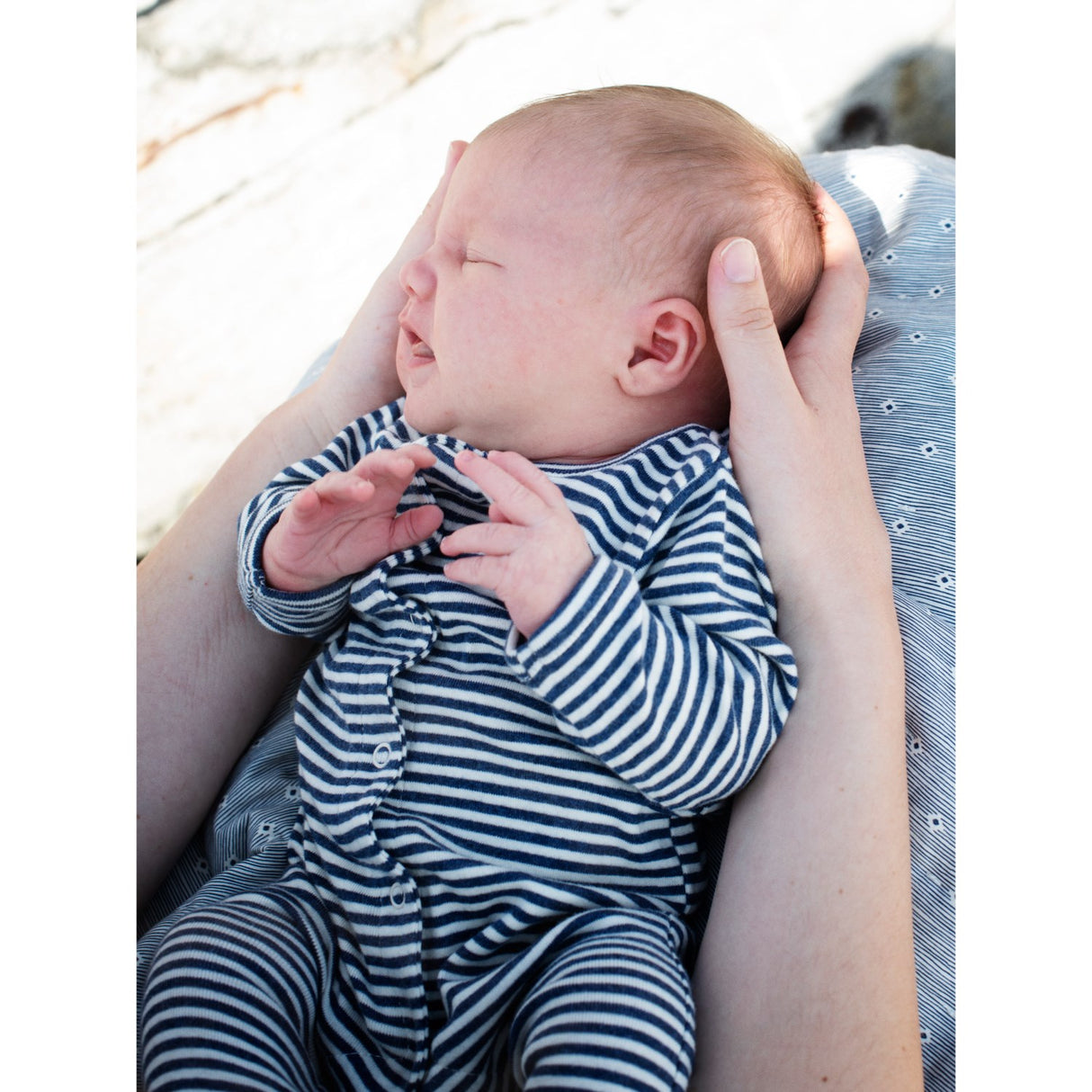 Serendipity Navy/Offwhite Newborn Stripe Suit