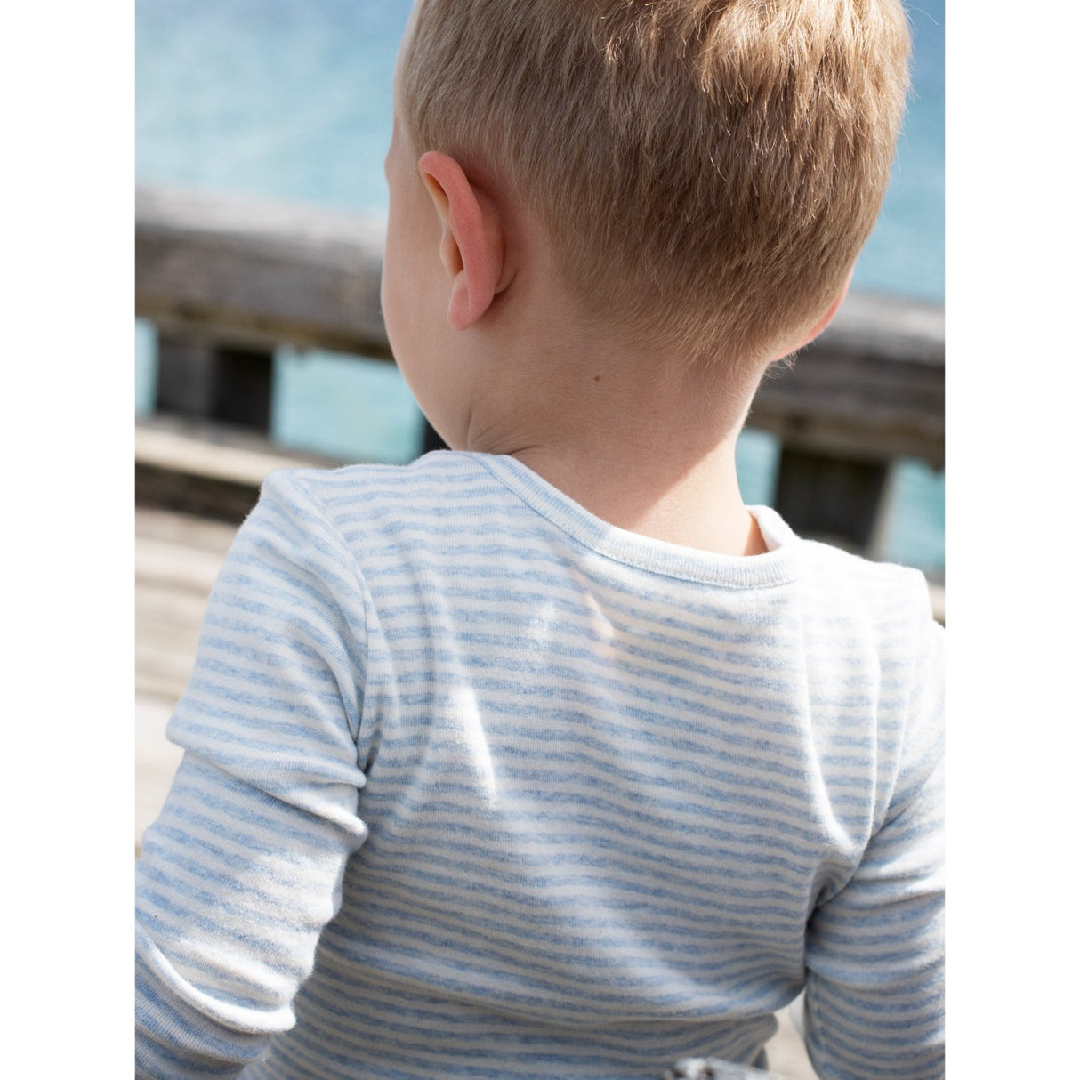 Serendipity Mist/Offwhite Slim Blouse Stripe