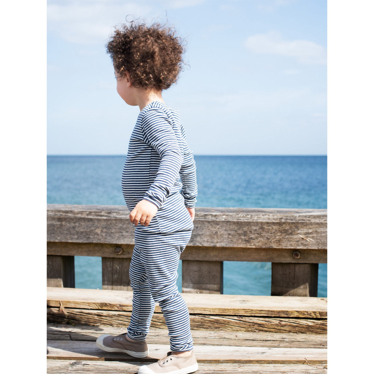 Serendipity Navy/Offwhite Slim Blouse Stripe