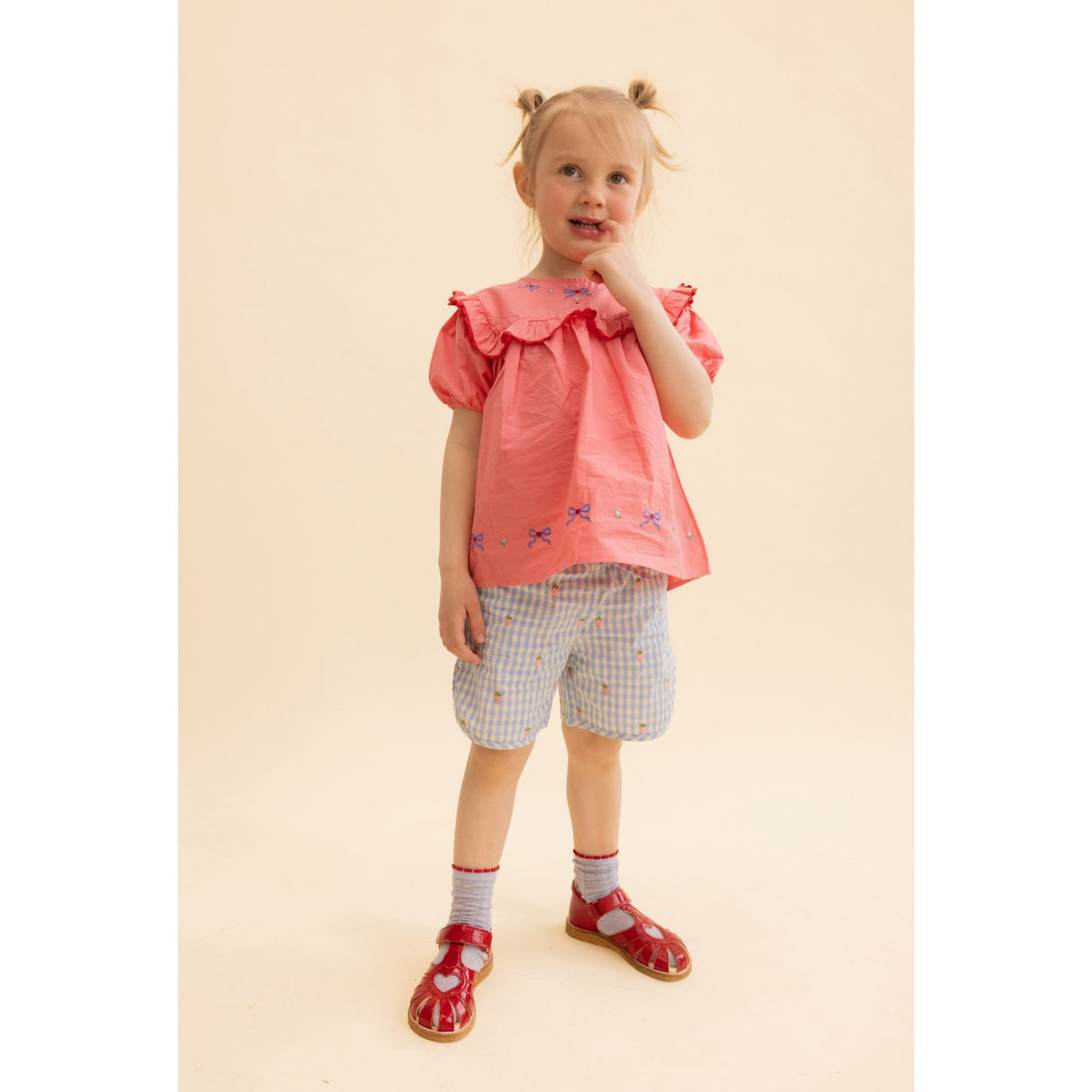 Flöss Sky Berry Gingham Mille Shorts