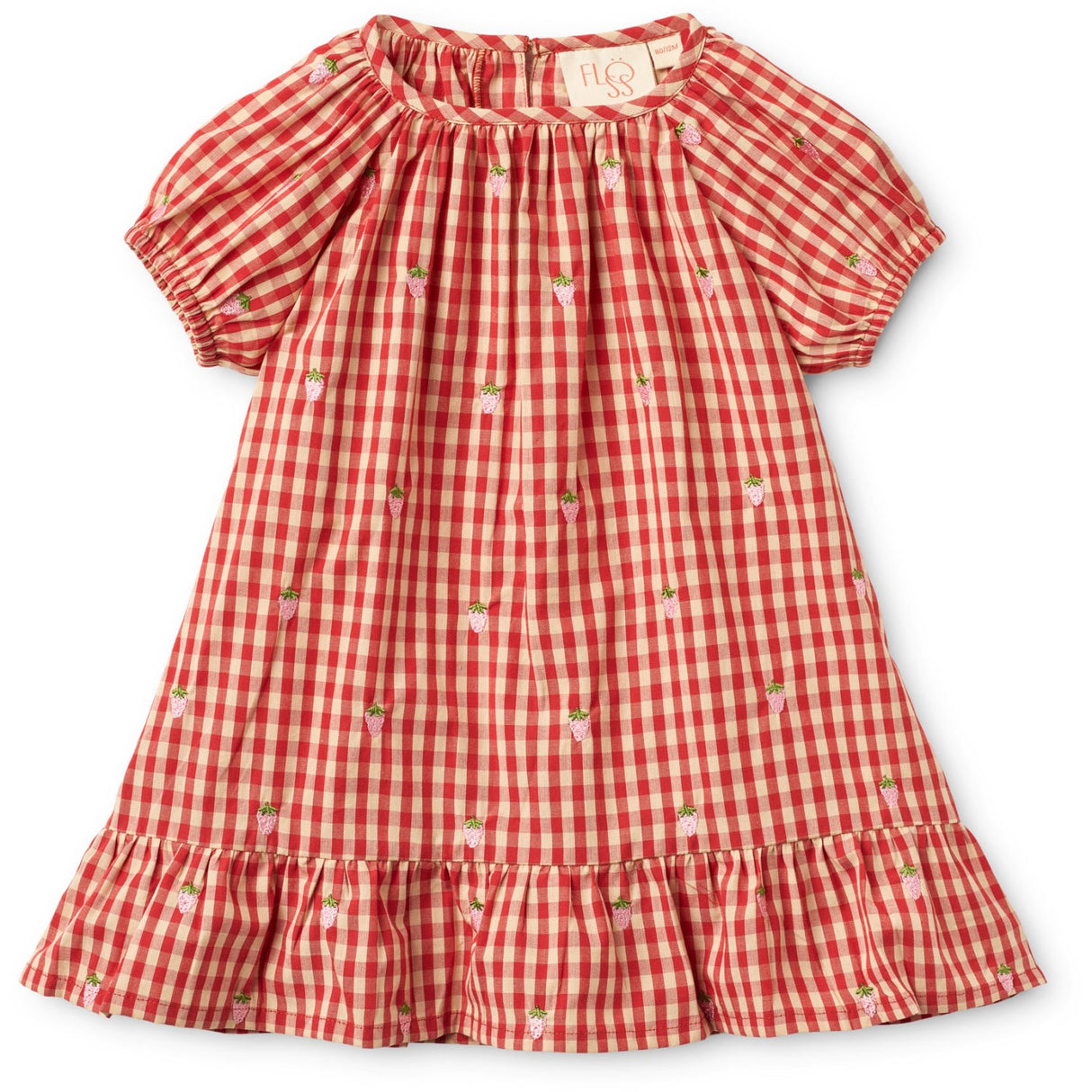 Flöss Red-pink Berry Gingham Molly Pineberry Dress