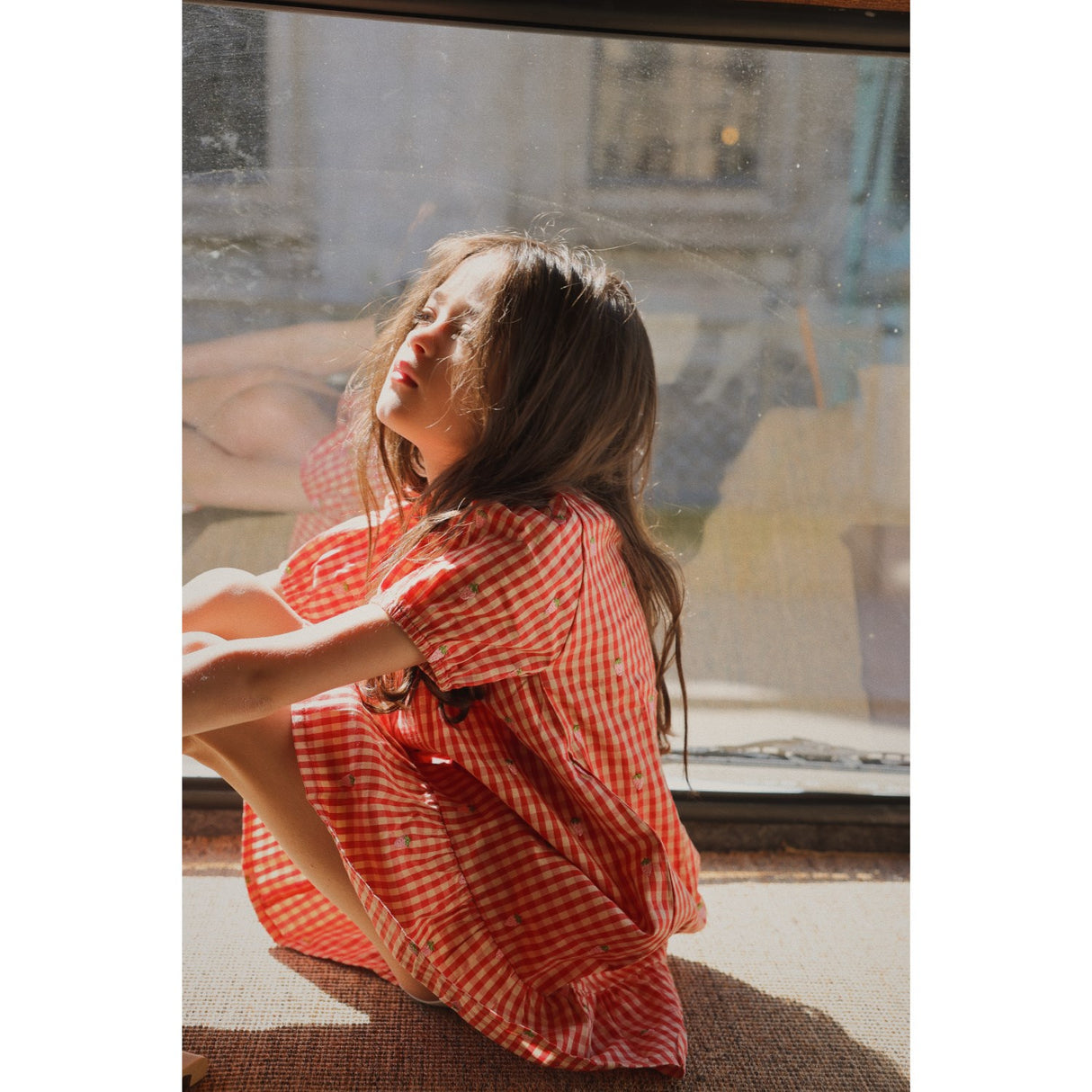 Flöss Red-pink Berry Gingham Molly Pineberry Dress