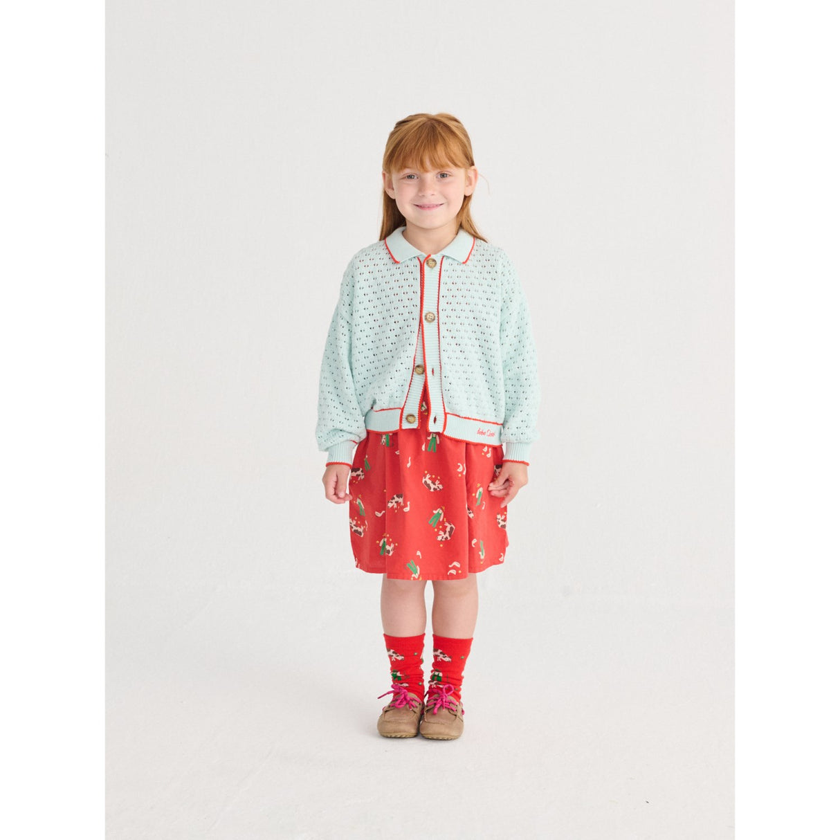 Bobo Choses Light Blue Bc Openwork Cardigan