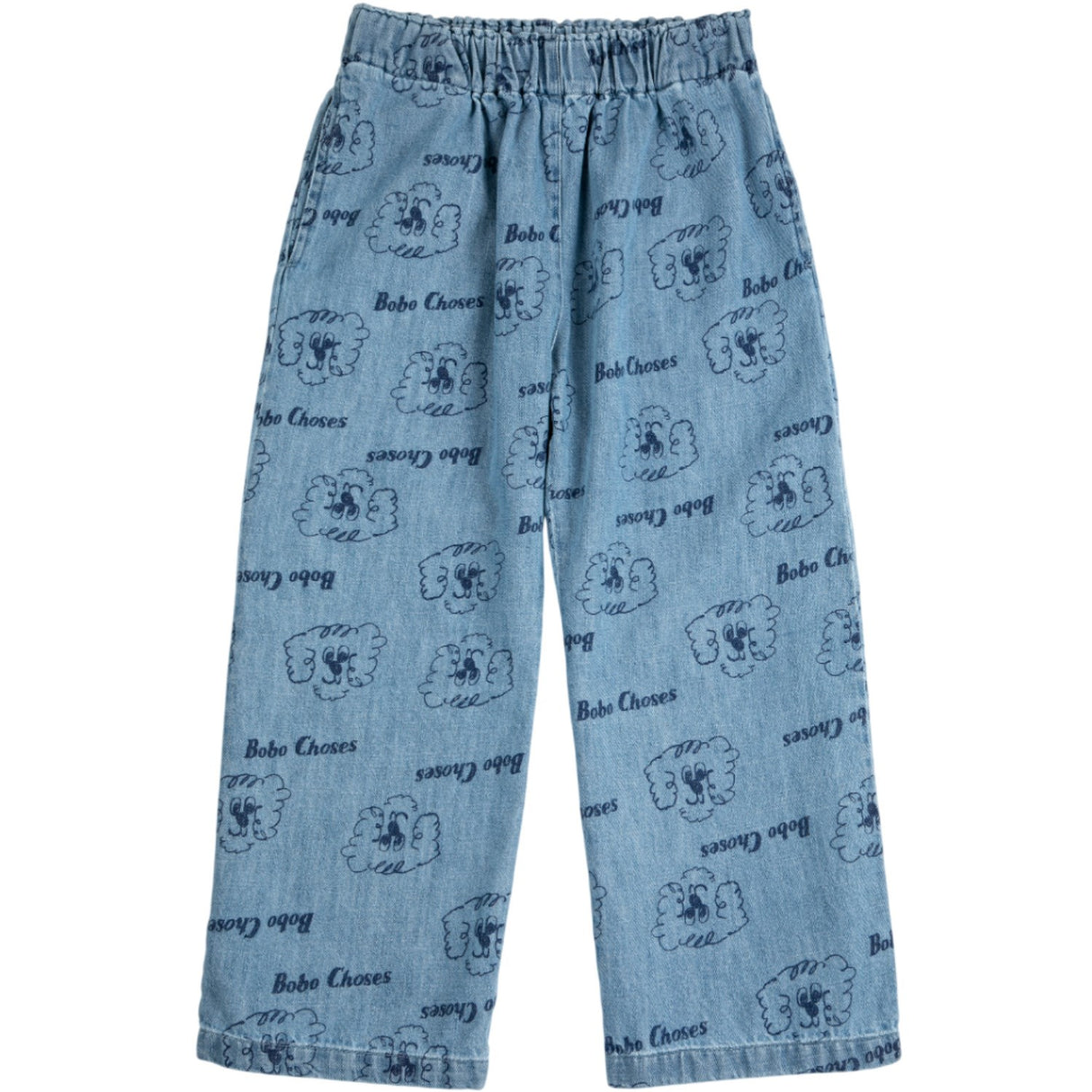 Bobo Choses Prussian Blue Pickles The Dog All Over Light Denim Pants