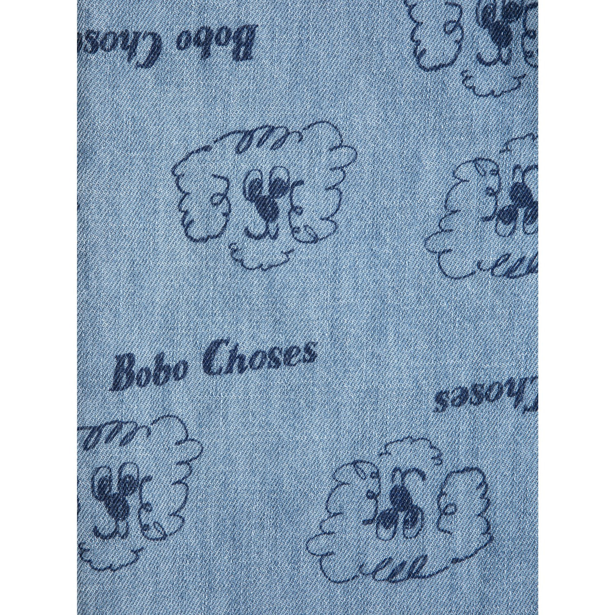 Bobo Choses Prussian Blue Pickles The Dog All Over Light Denim Pants