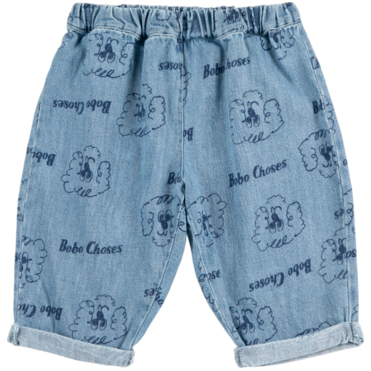 Bobo Choses Prussian Blue Pickles The Dog All Over Denim Pants