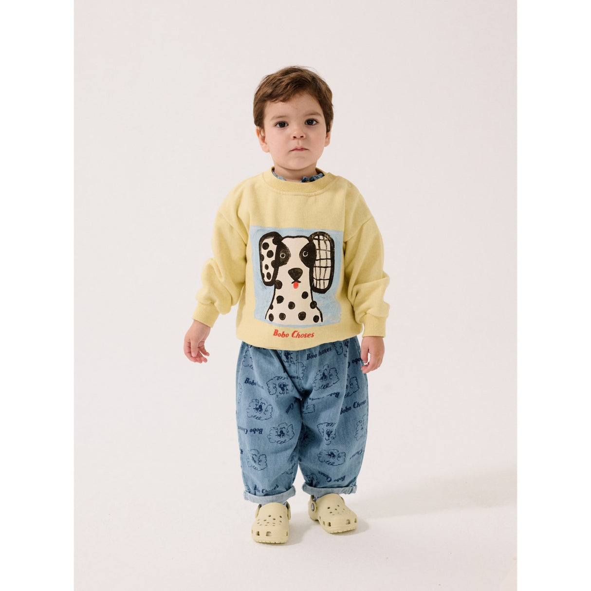 Bobo Choses Prussian Blue Pickles The Dog All Over Denim Pants