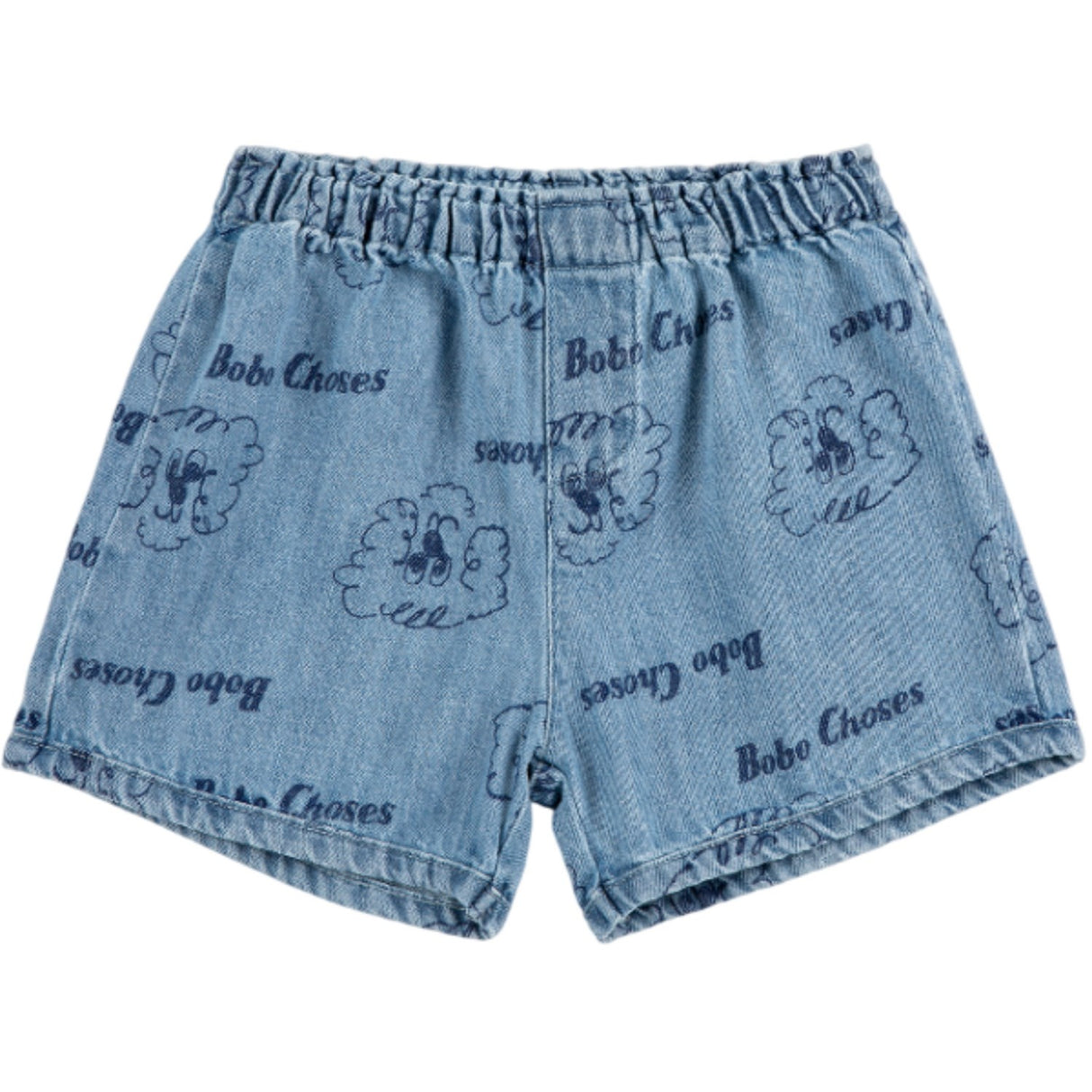 Bobo Choses Prussian Blue Pickles The Dog All Over Denim Short