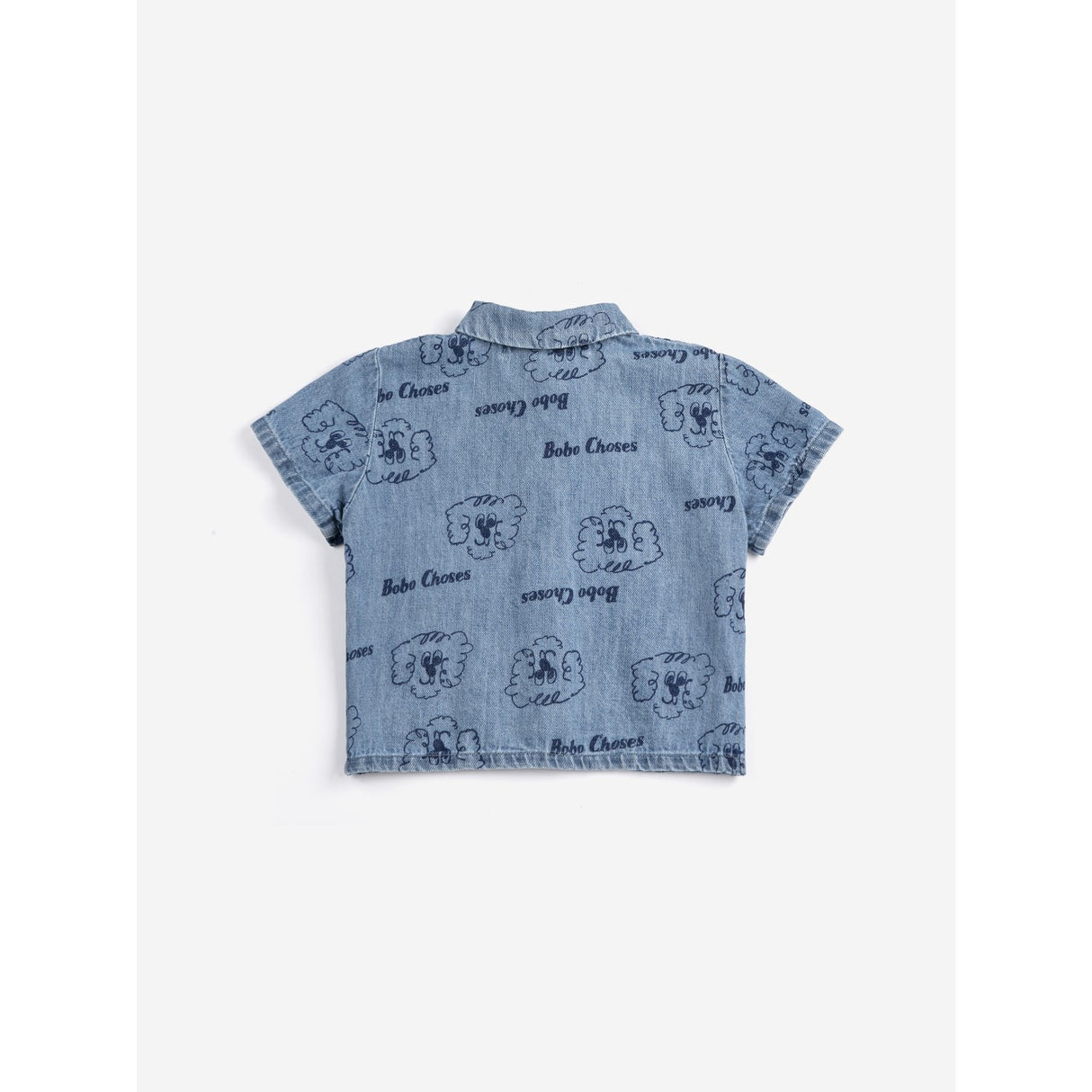 Bobo Choses Light Blue Pickles The Dog All Over Denim Shirt