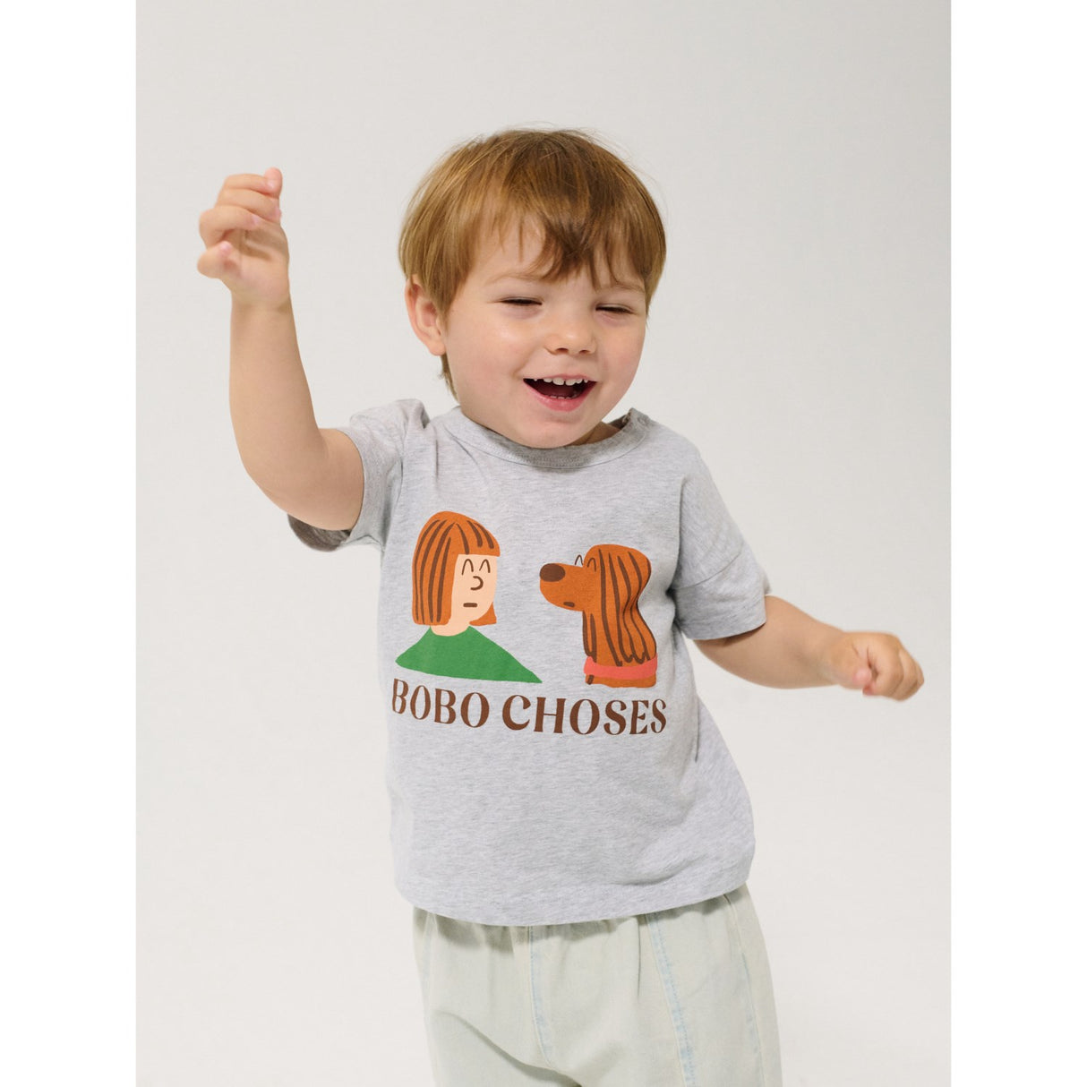 Bobo Choses Heather Grey Friends In A Pickle T-Shirt