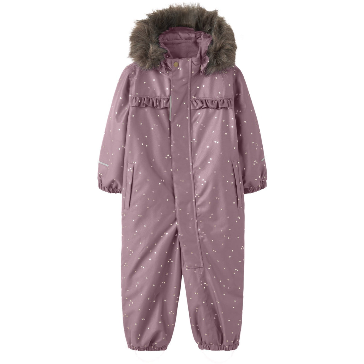 Name It Wistful Mauve Hearts Nmfsnow10 Suit Frill Glitter Fo