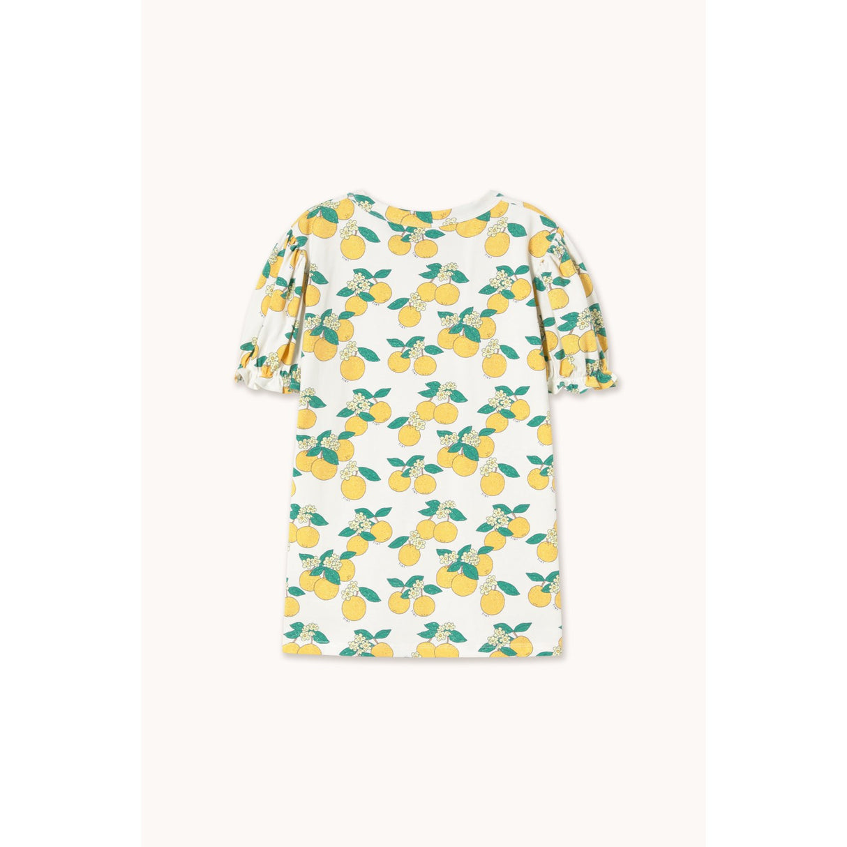 TinyCottons Off-White Oranges Puff Sleeve Dress