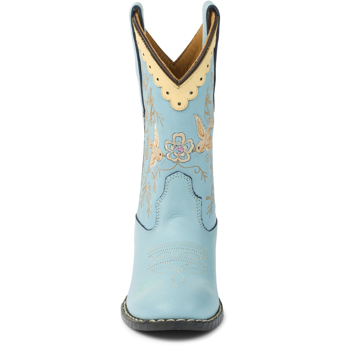 COPENHAGEN COLORS Dusty Blue Leather Limited Cowboy Boot High - Dove