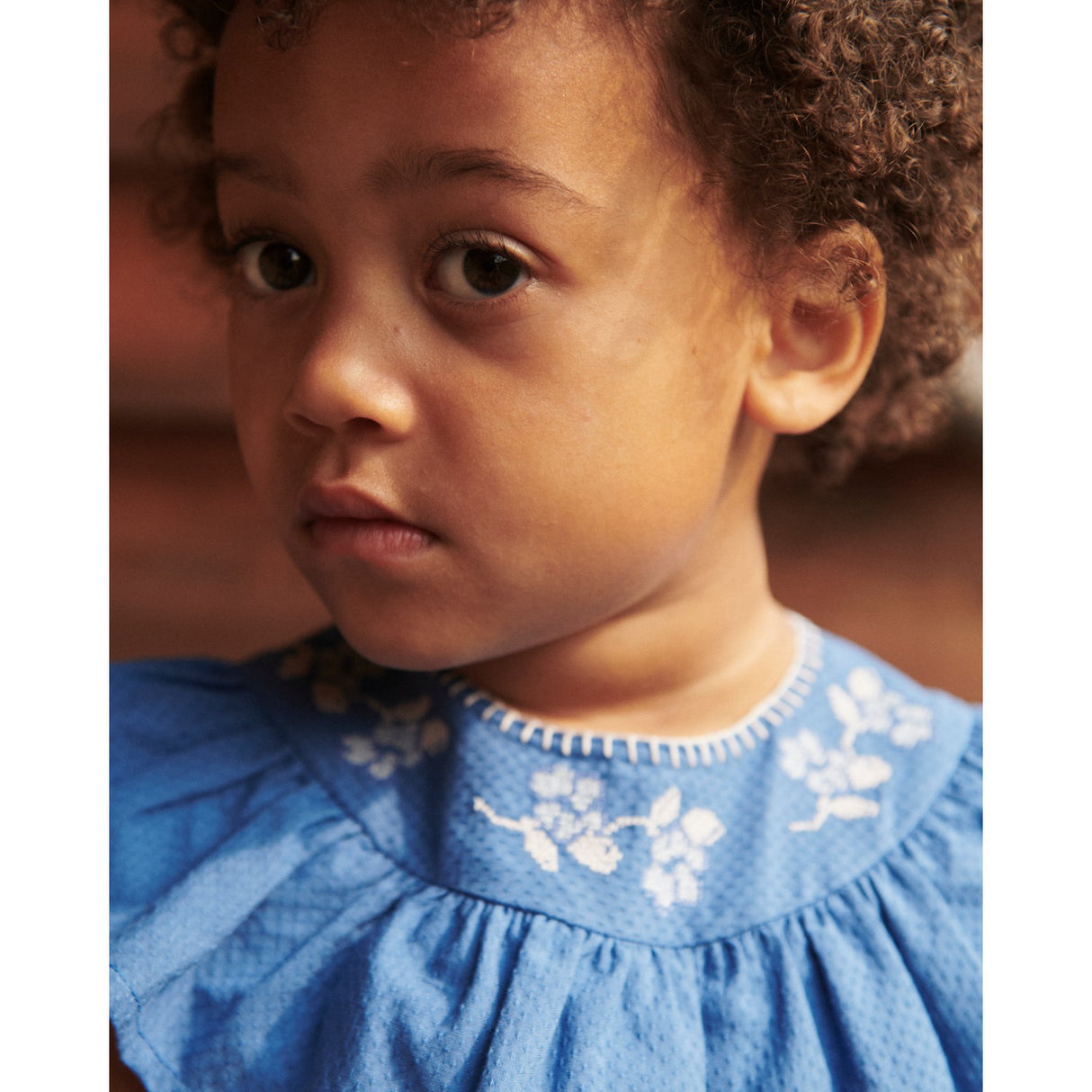 COPENHAGEN COLORS Ocean Blue Comb. Frill Dress W. Deco Edge