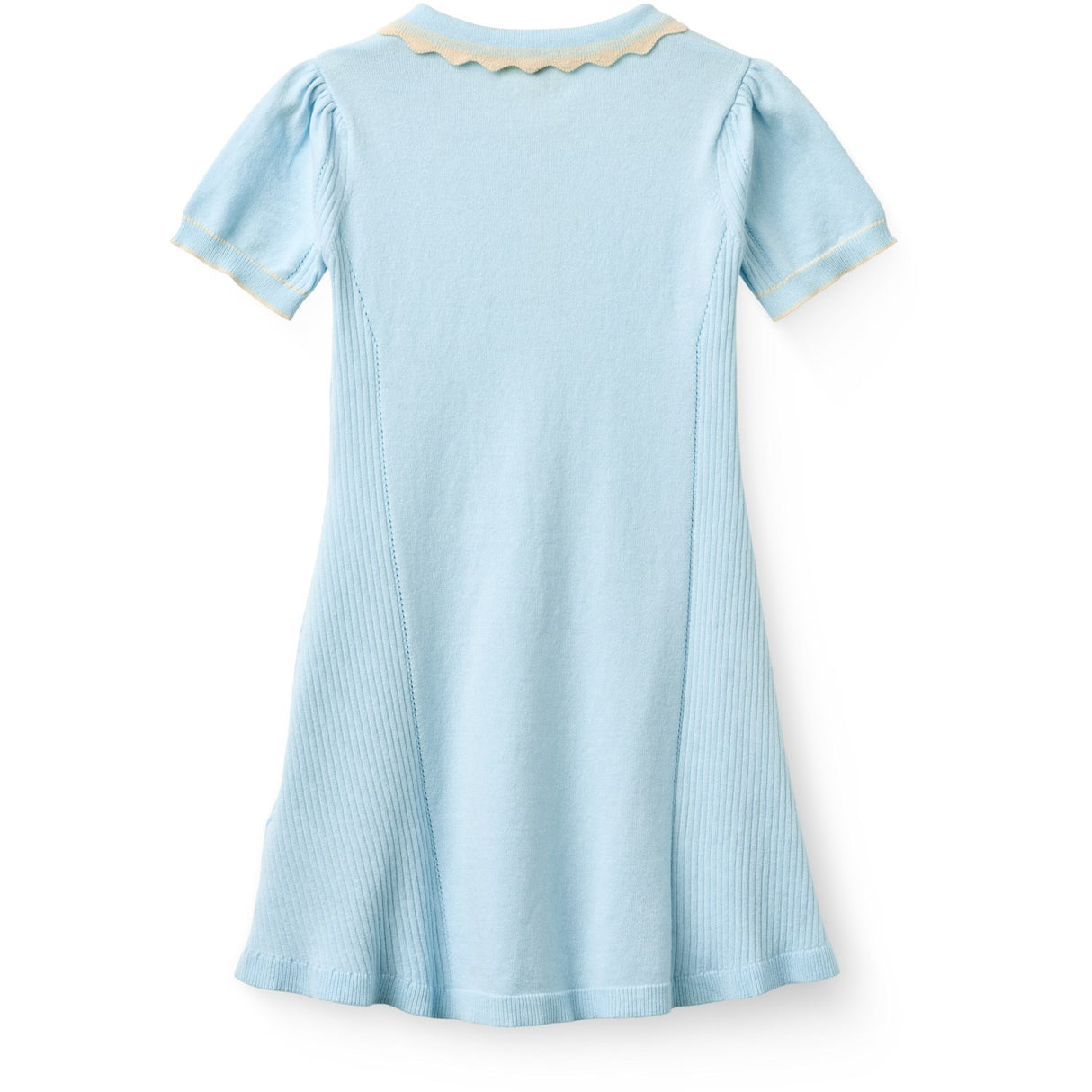COPENHAGEN COLORS Ice Blue Comb Knitted Peplum Dress