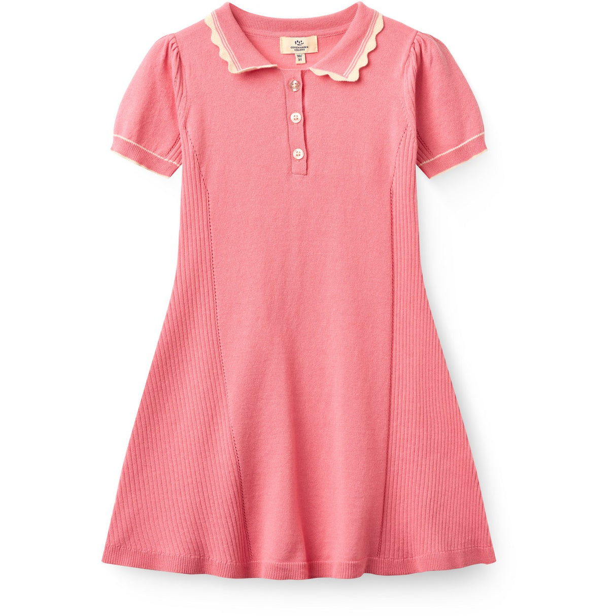 COPENHAGEN COLORS Pink Comb. Knitted Peplum Dress
