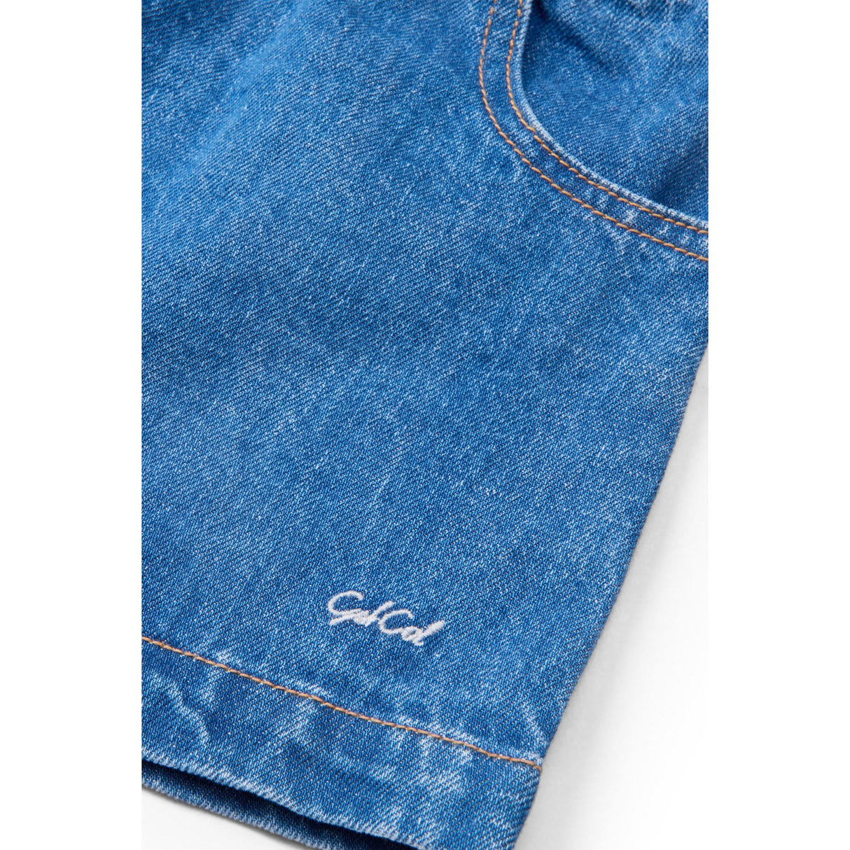 COPENHAGEN COLORS Indigo Blue Washed Organic Pocket Skirt