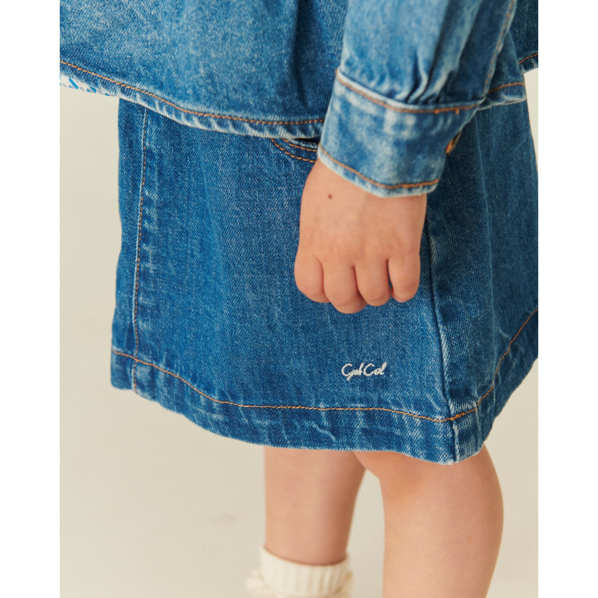 COPENHAGEN COLORS Indigo Blue Washed Organic Pocket Skirt