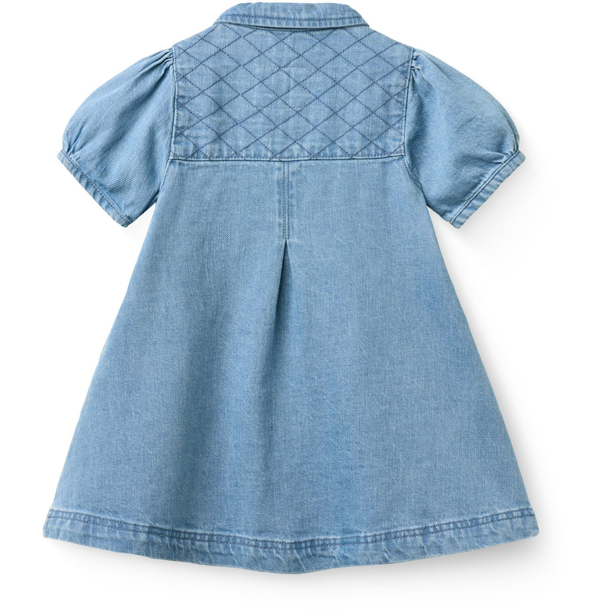 COPENHAGEN COLORS Lt. Washed Blue Quilt Organic Quilted Denim Dress
