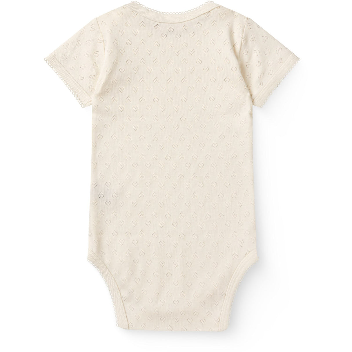 COPENHAGEN COLORS Cream Pointelle Heart Lapneck Body Ss
