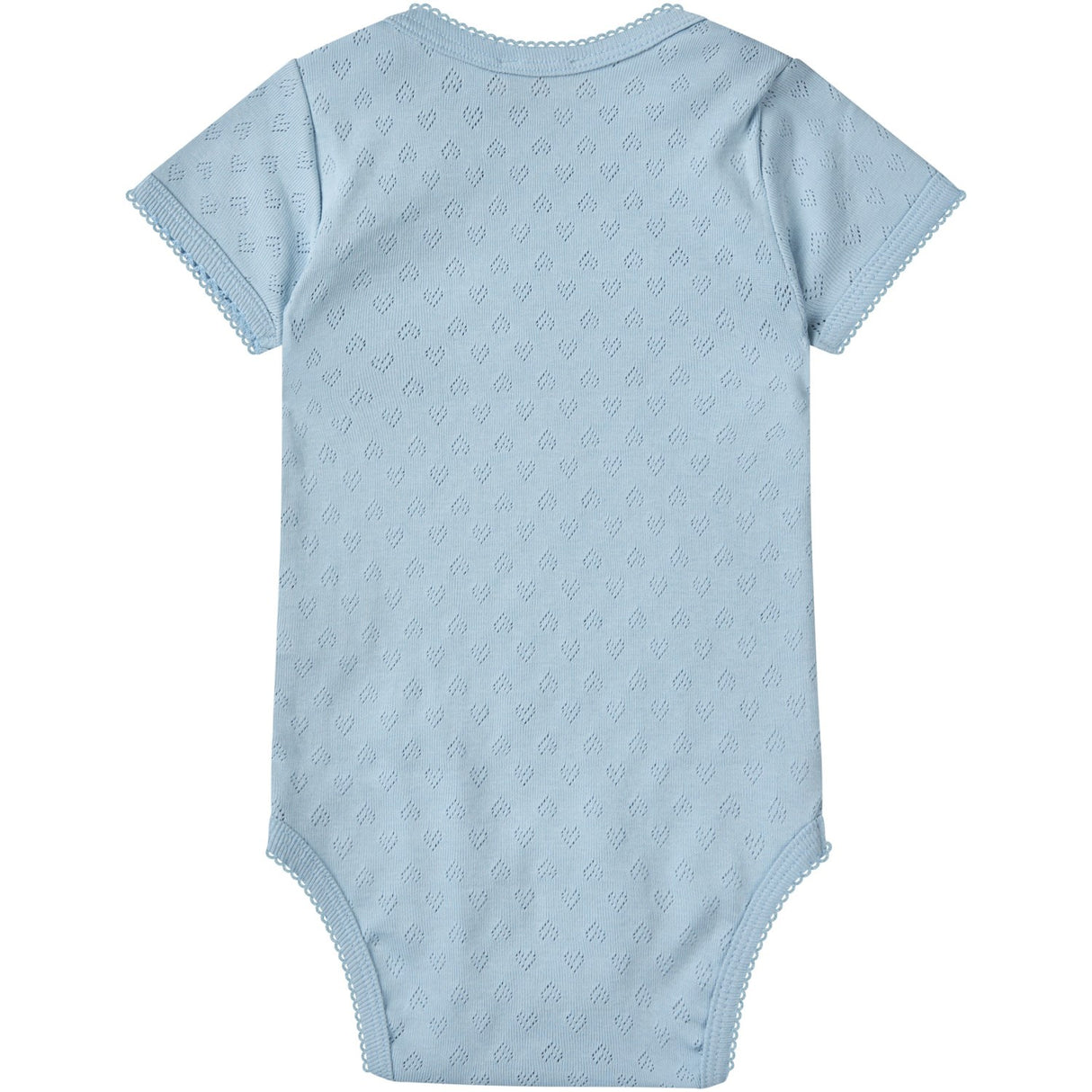 COPENHAGEN COLORS Dusty Blue Pointelle Heart Lapneck Body Ss