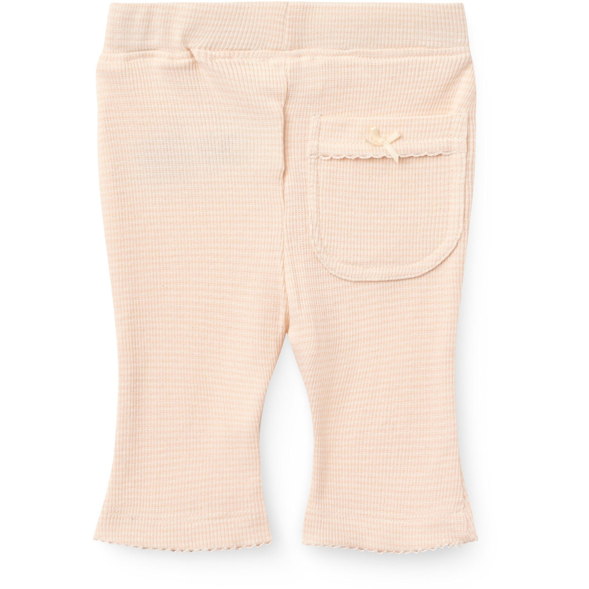 COPENHAGEN COLORS Dusty Rose Stripe Stripe Modal Rib Flare Pant W. Picot & Bow